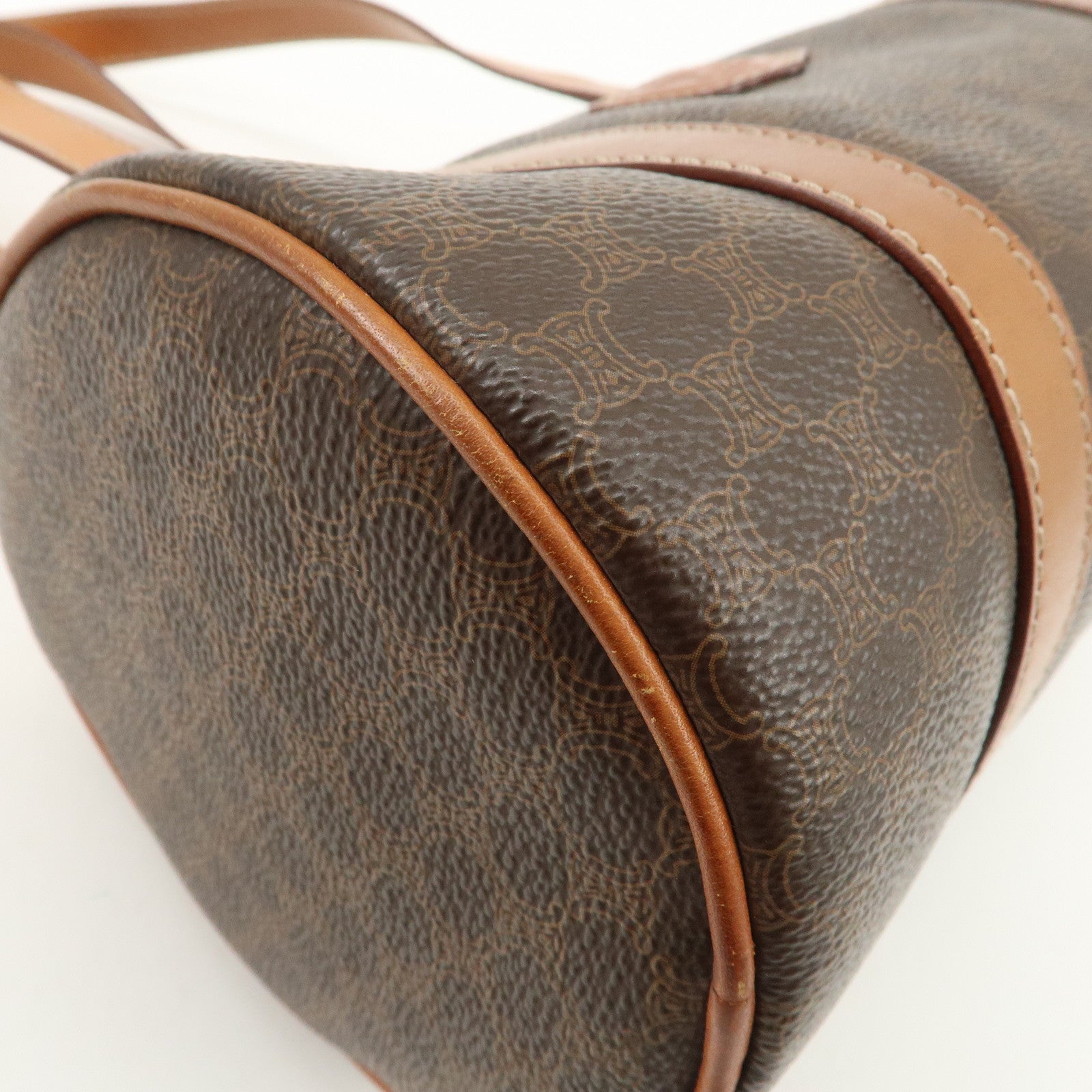 CELINE Macadam PVC Leather Hand Bag Shoulder Bag Brown