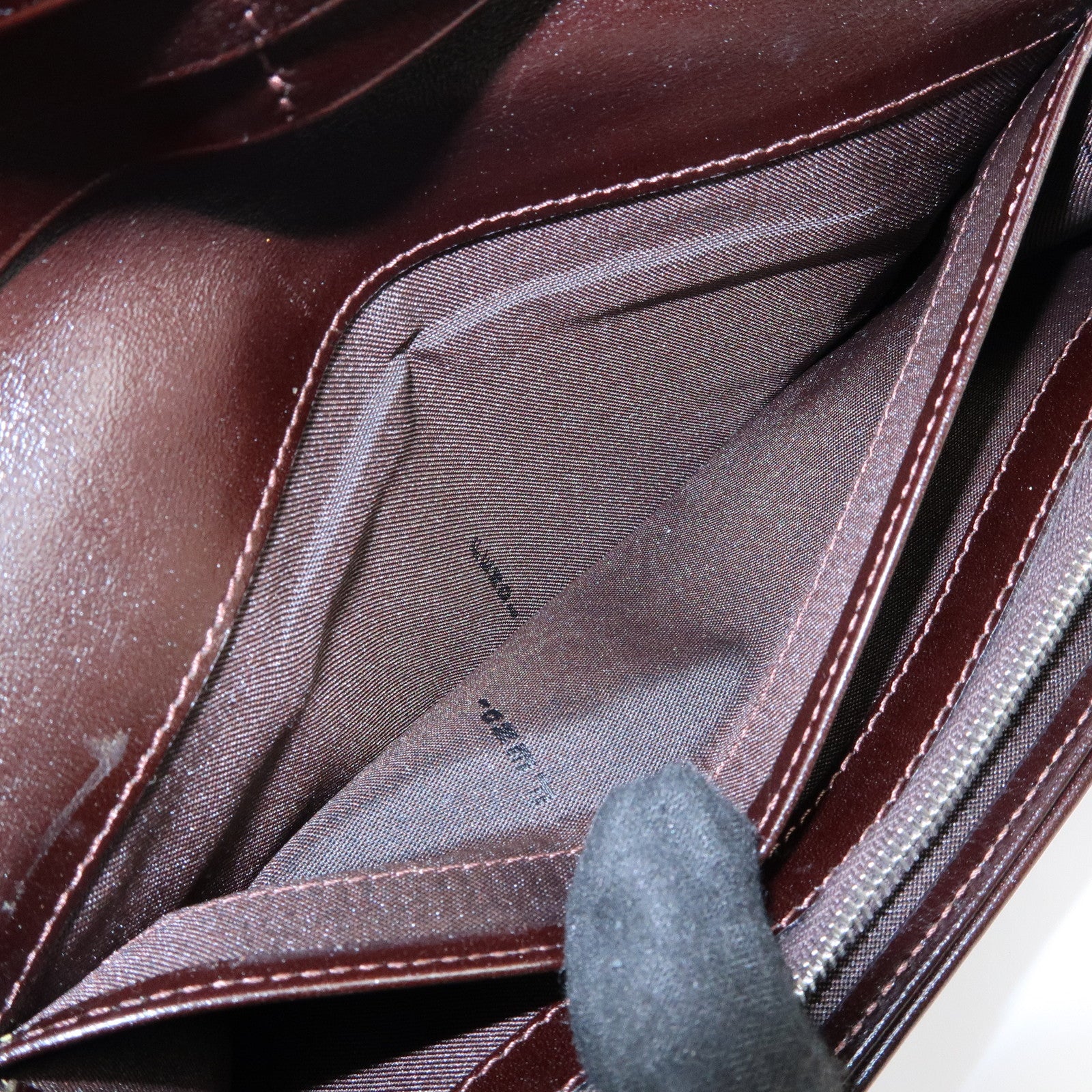 FENDI Zucca Canvas Leather Bi-fold Long Wallet Brown 30851