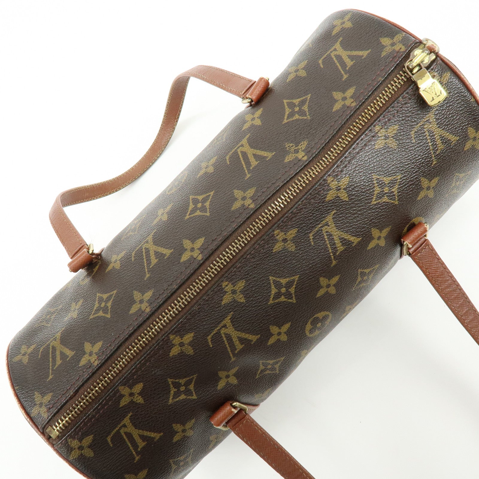 Louis Vuitton Monogram Papillon 30 Hand Bag Brown M51365