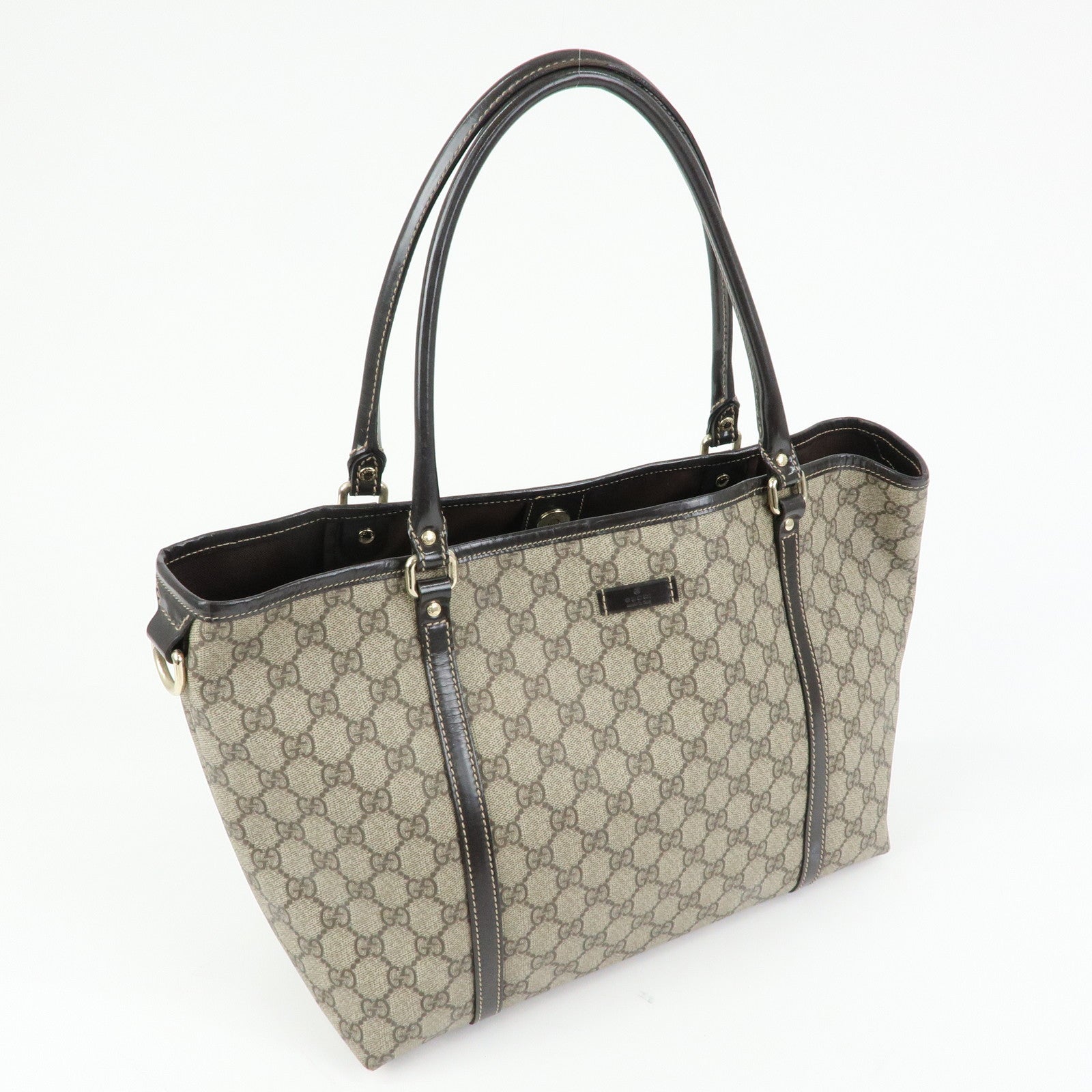 GUCCI GG Supreme Patent Leather Tote Bag Shoulder Bag 197953