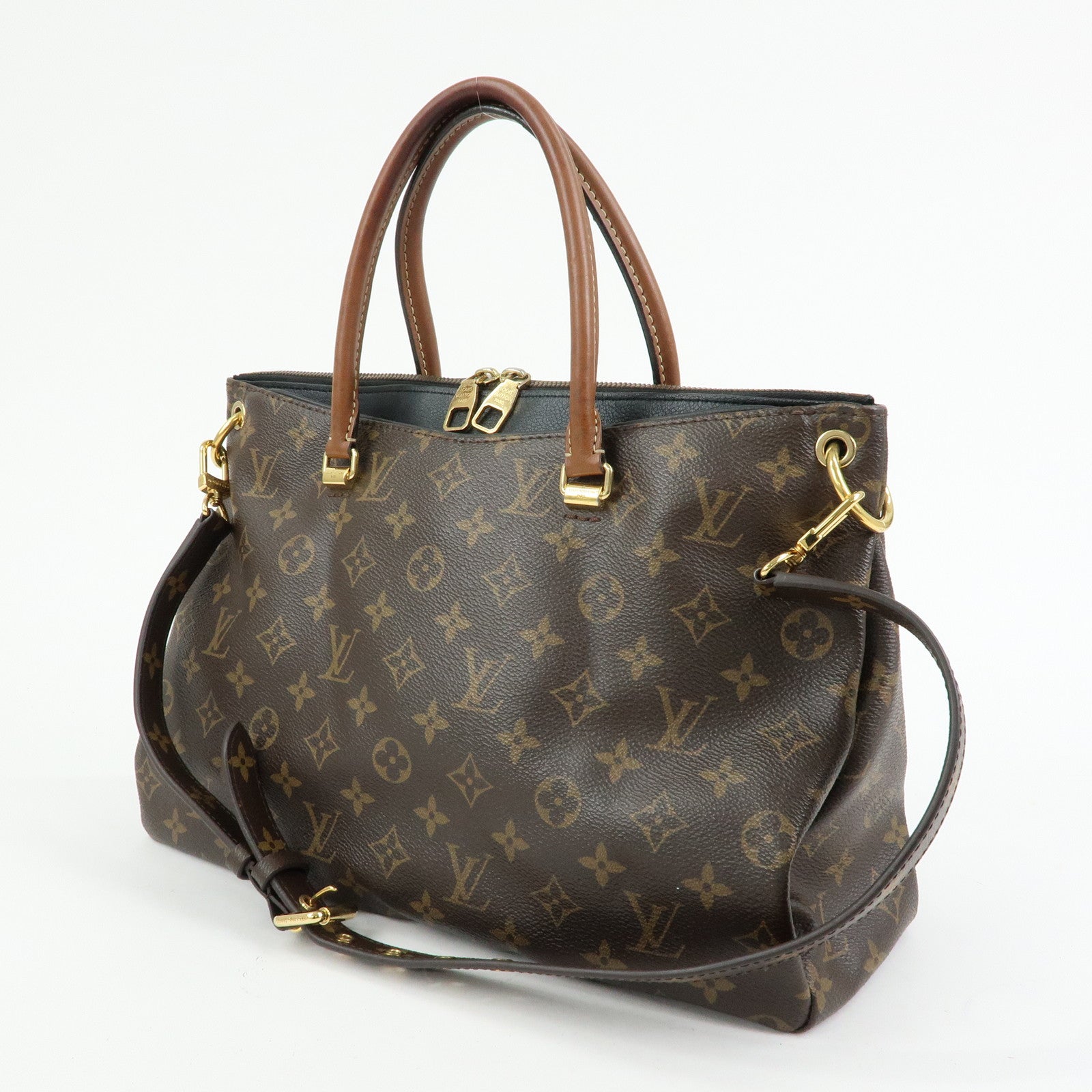 Louis Vuitton Monogram Pallas 2Way Bag Hand Bag Brown Noir M41064