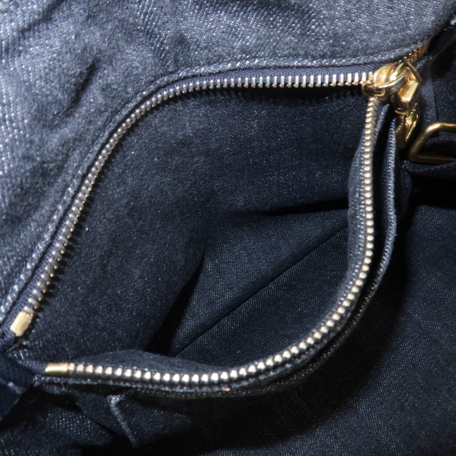 PRADA Canapa Denim 2Way Bag Hand Bag Shoulder Bag Black 1BG642