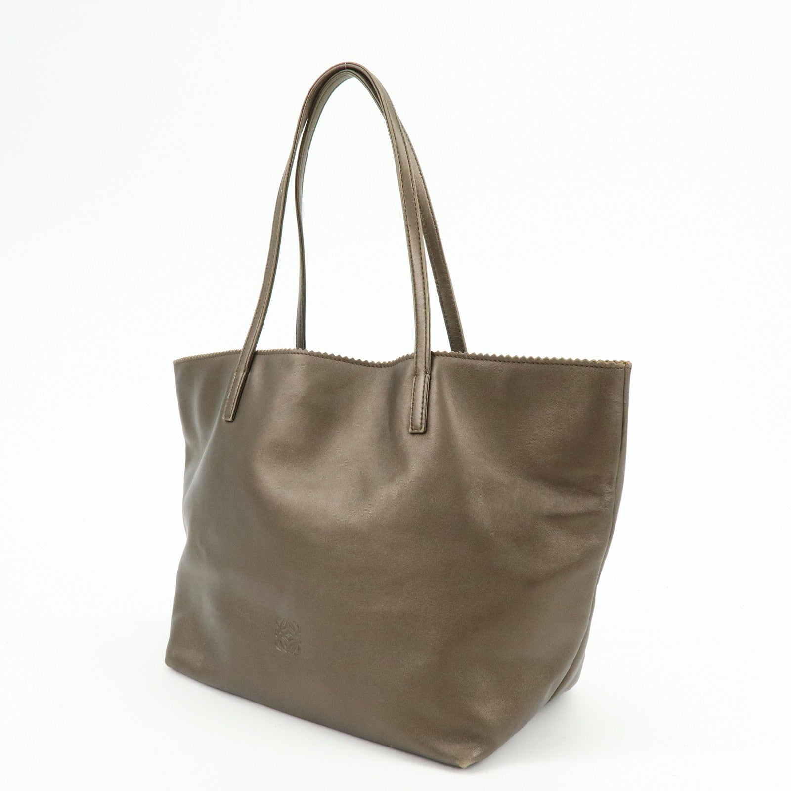 LOEWE Anagram Nappa Leather Tote Bag Hand Bag Bronze