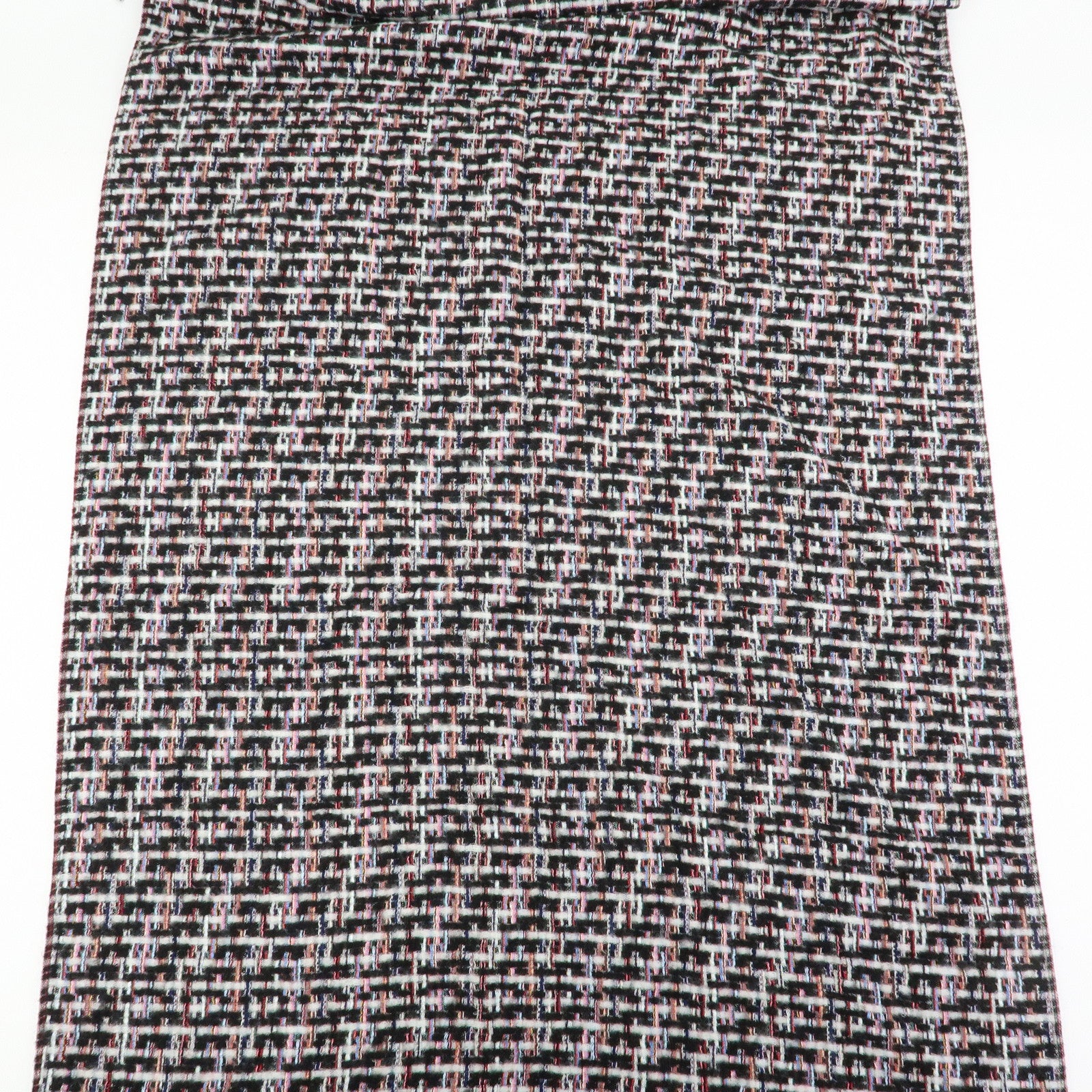 CHANEL COCO Mark Cashmere Silk Scarf Multicolor Black White