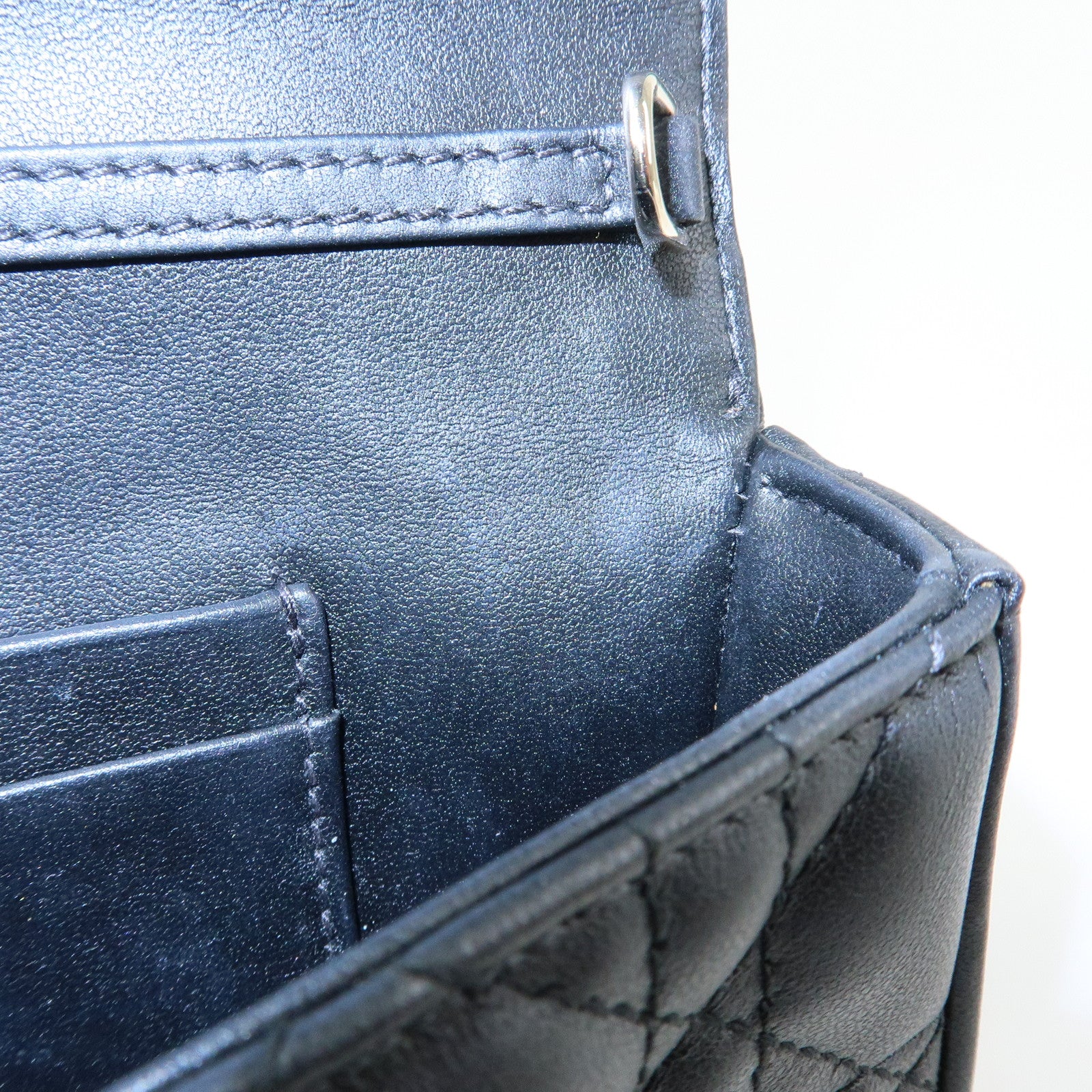 Christian Dior Canage My Dior Lamb Skin Dior Talk Phone Bag Black