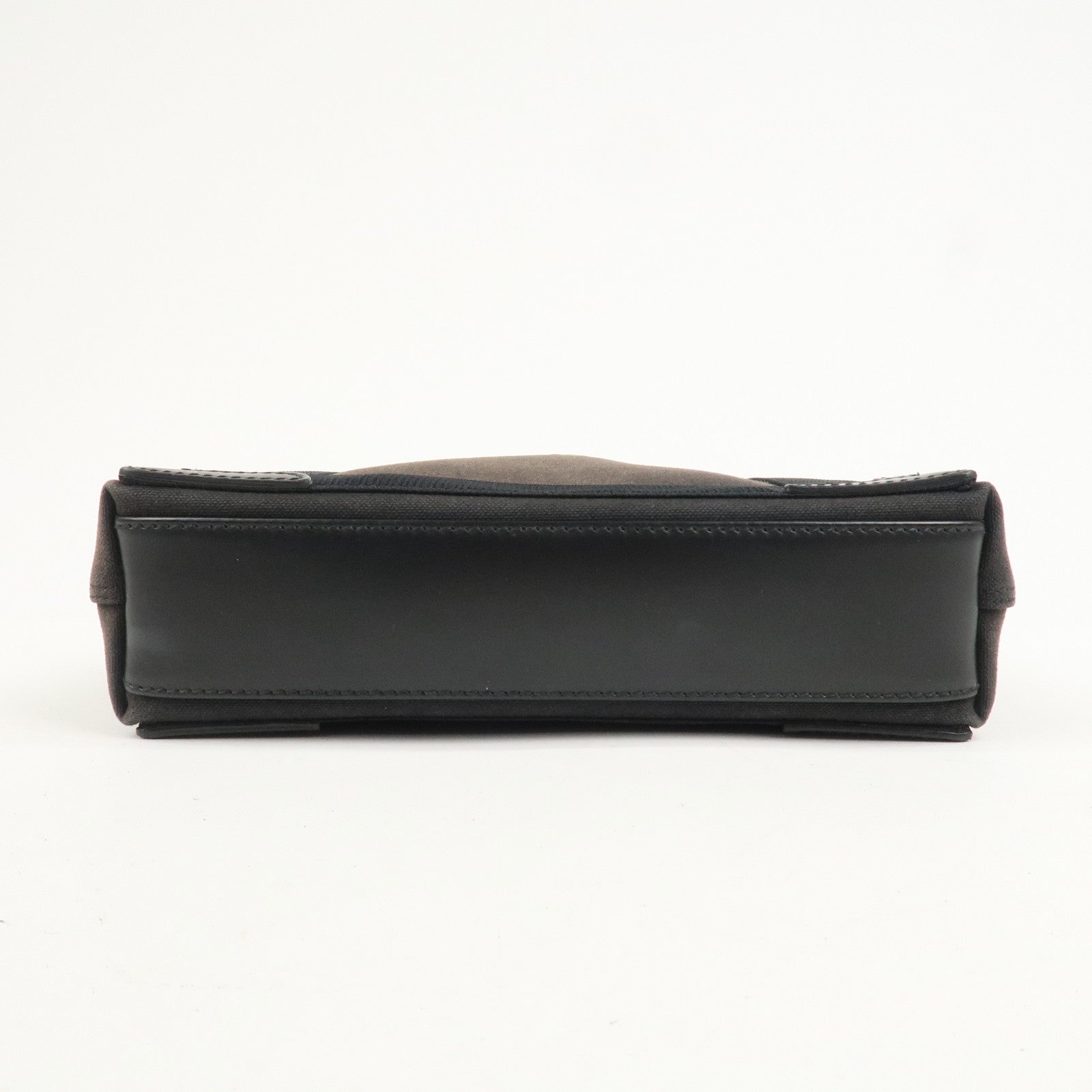 BALENCIAGA Canvas Leather Navy Cabas XS Hand Bag Brown 390346