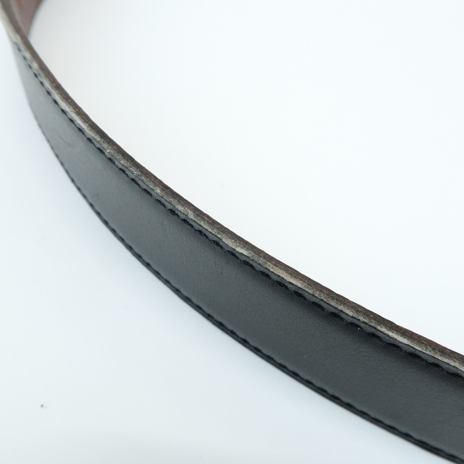 HERMES BoxCalf H Buckle Reversible Constance Belt □B Stamped Black