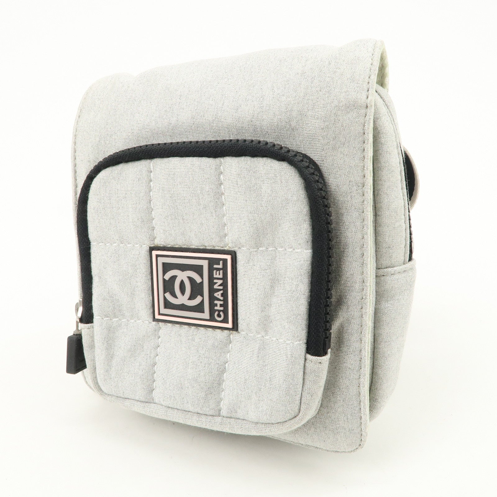 CHANEL Sport Line Cotton Jersey Waist Bag Body Bag Grey