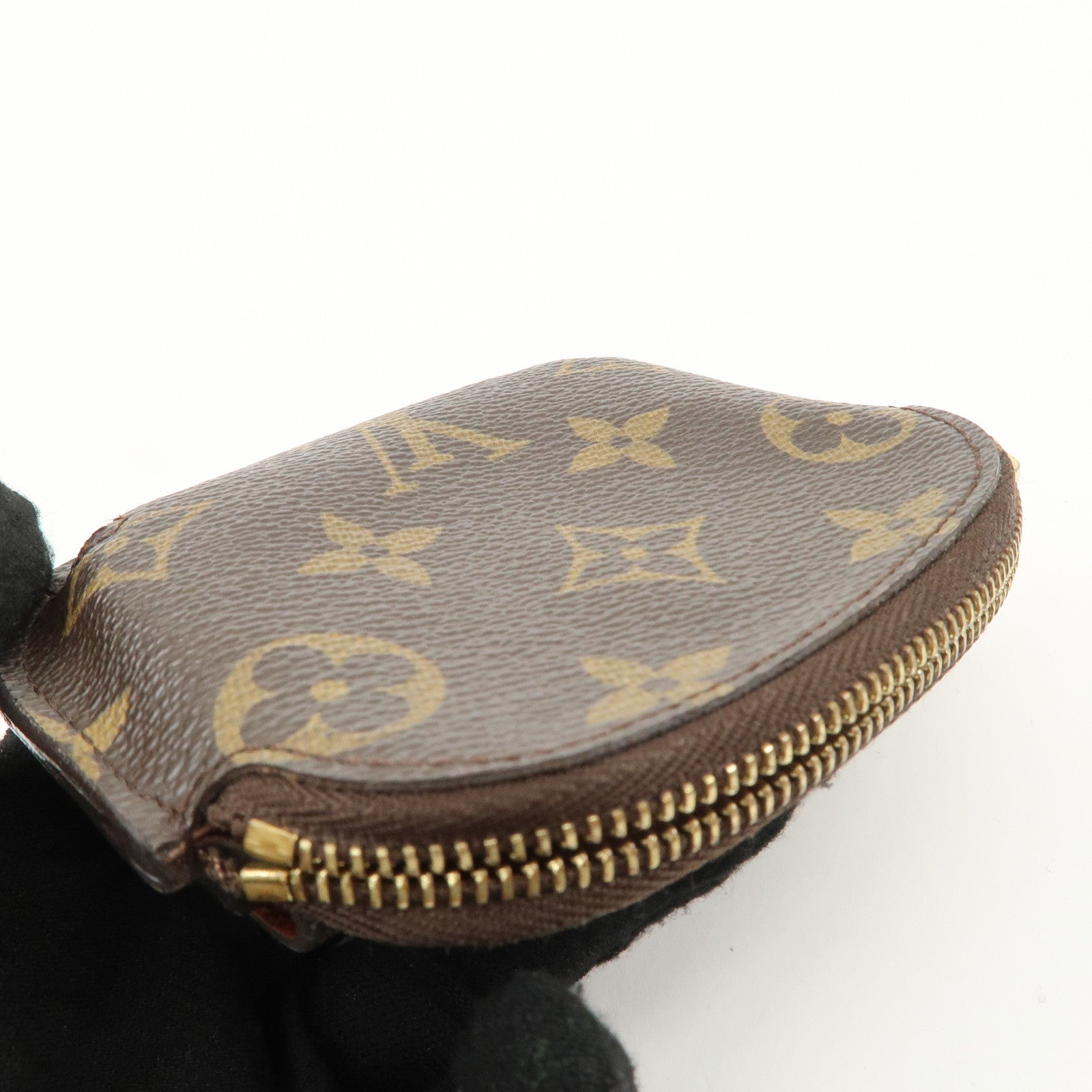 Louis Vuitton Monogram Porte Monnaie Shilling Coin Case M60025 Used