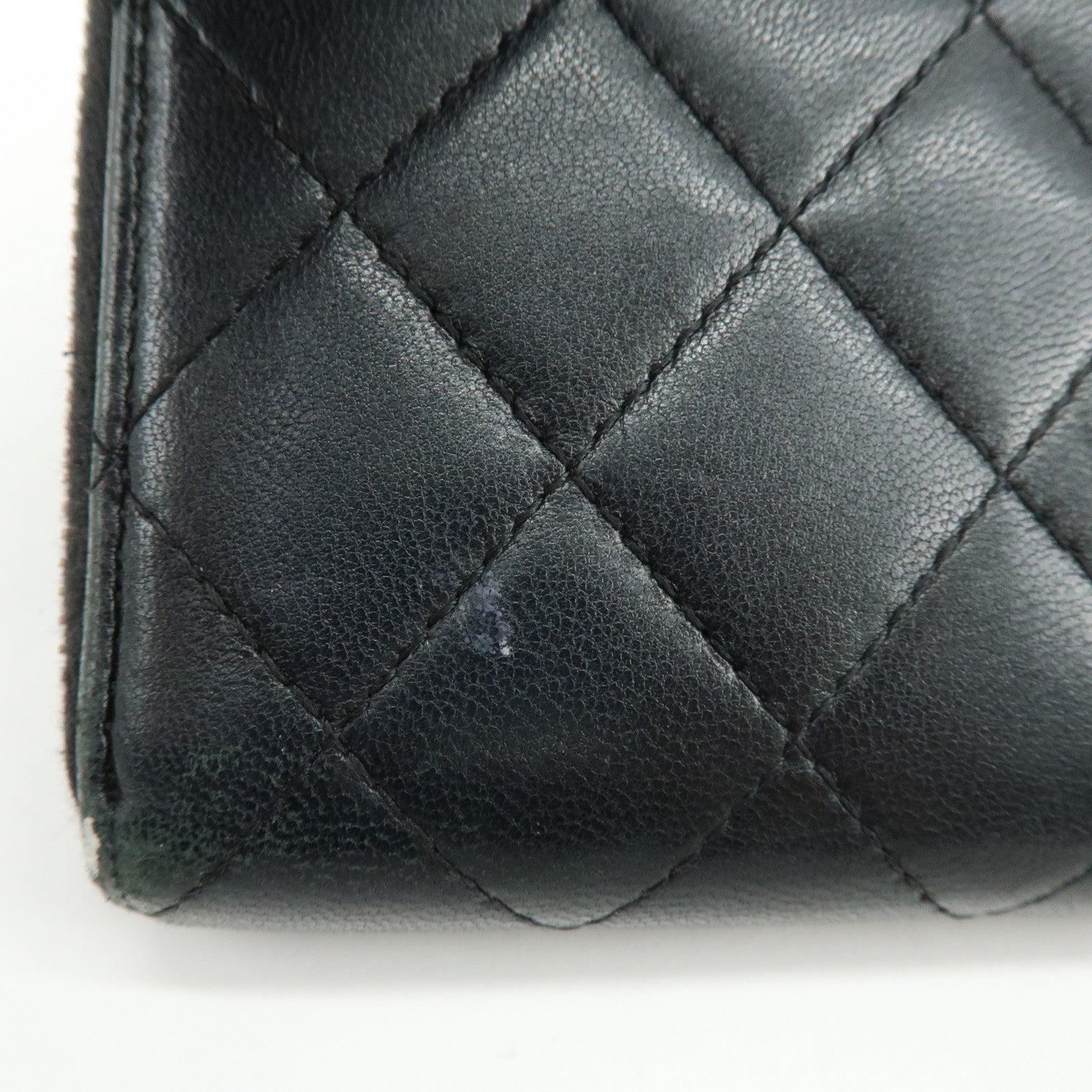 CHANEL Matelasse COCO Mark Round Zippy Long Wallet Black A50097