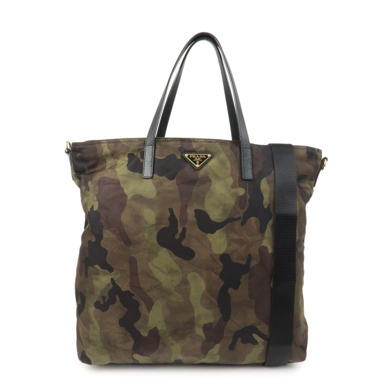 PRADA Triangle Logo Nylon 2Way Bag Shoulder Bag Tote Bag B2600A