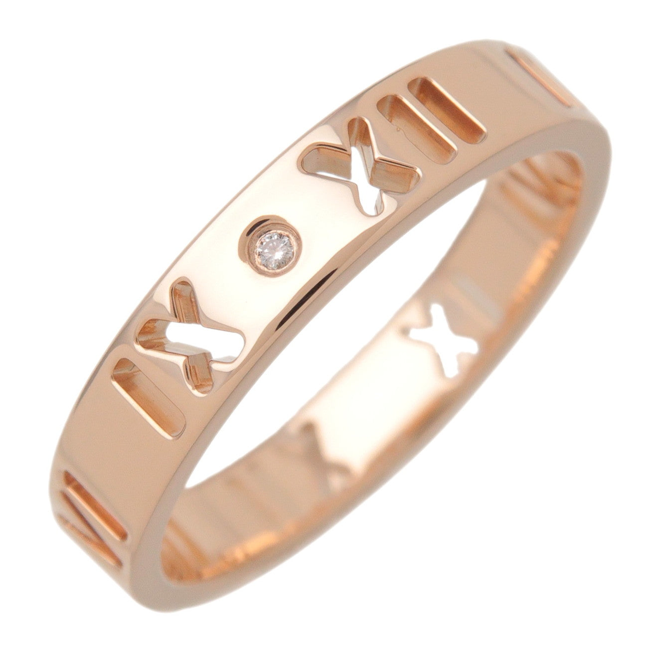 Tiffany & Co Pierced Atlas 4P Diamond Ring K18 750PG US5.25 EU50