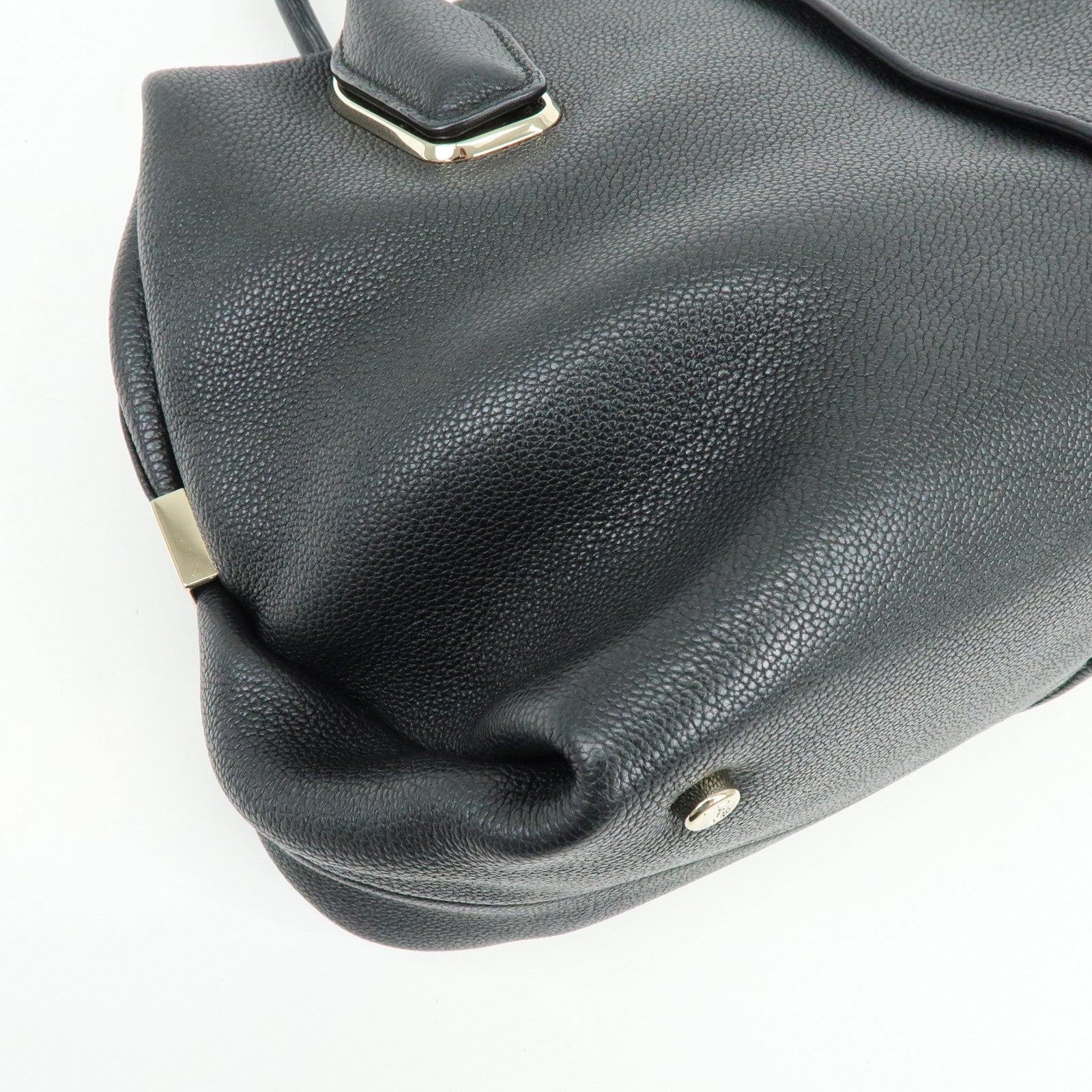 TOD'S Leather 2Way Bag Boston Bag Shoulder Bag Black