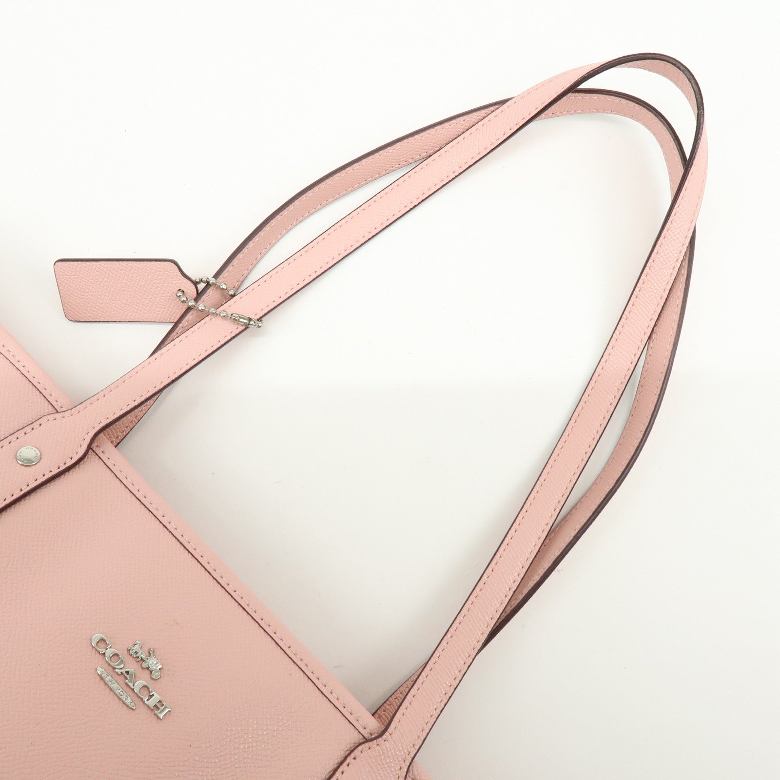 COACH Leather Tote Bag Shoulder Bag Pink F58846