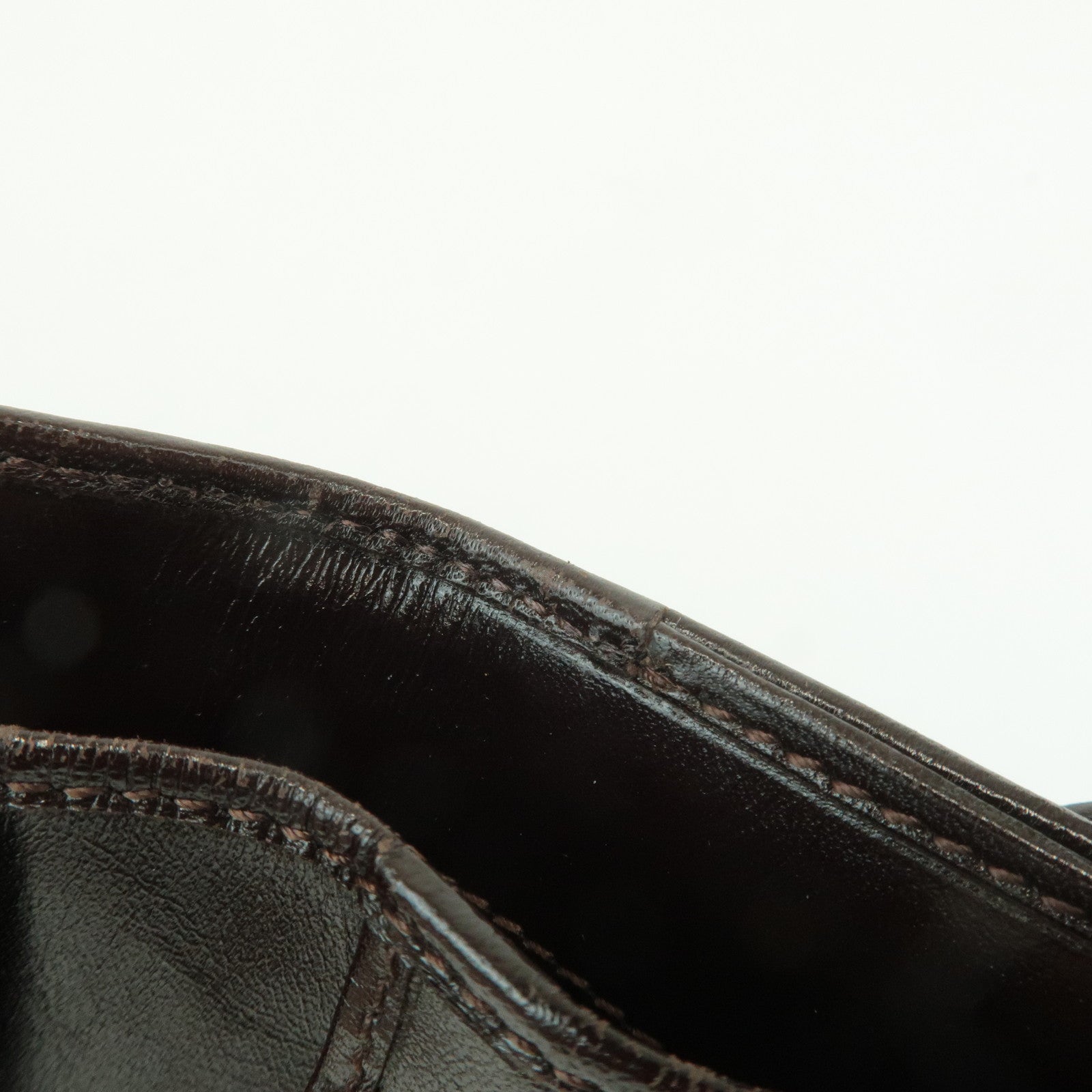 FENDI Zucca Leather Canvas Double Hook Bi-fold Wallet Brown 30795 Used