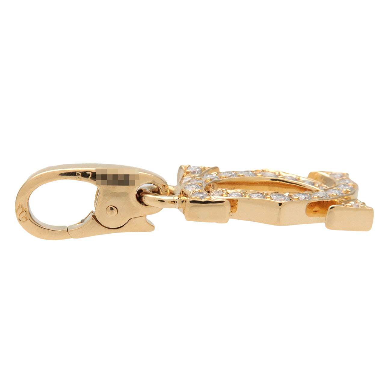 Cartier 2C Diamond Charm Pendant Top Necklace Top K18YG Yellow Gold