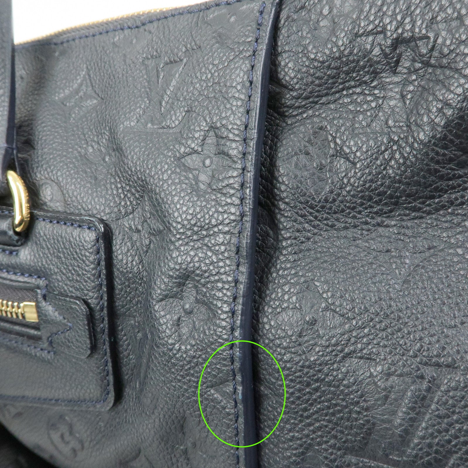 Louis Vuitton Monogram Empreinte Luminuse PM Tote Bag Navy M93410