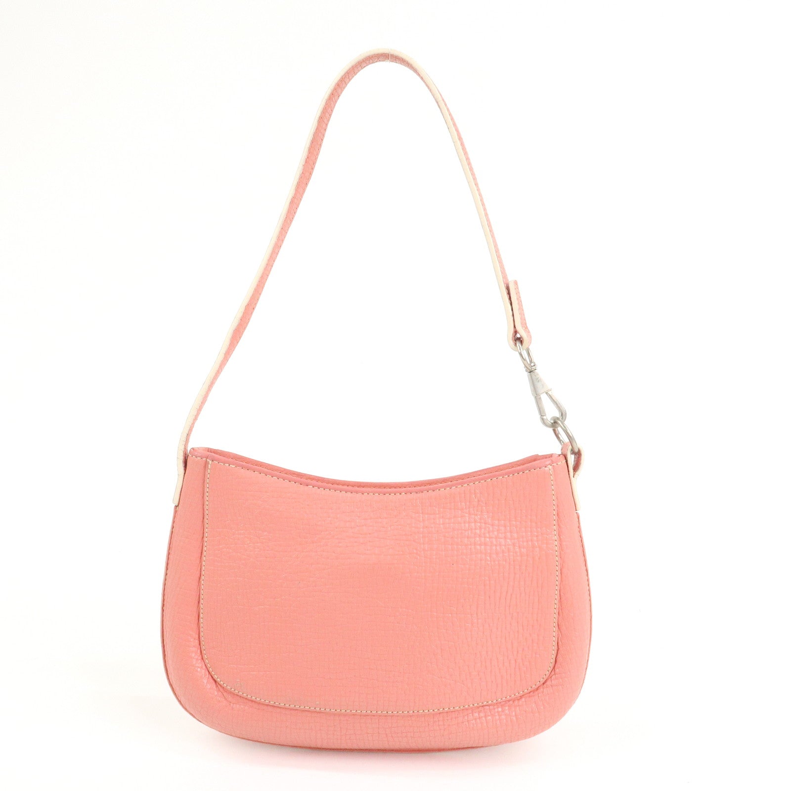 LOEWE Leather Shoulder Bag Hand Bag Pink Silver Hardware
