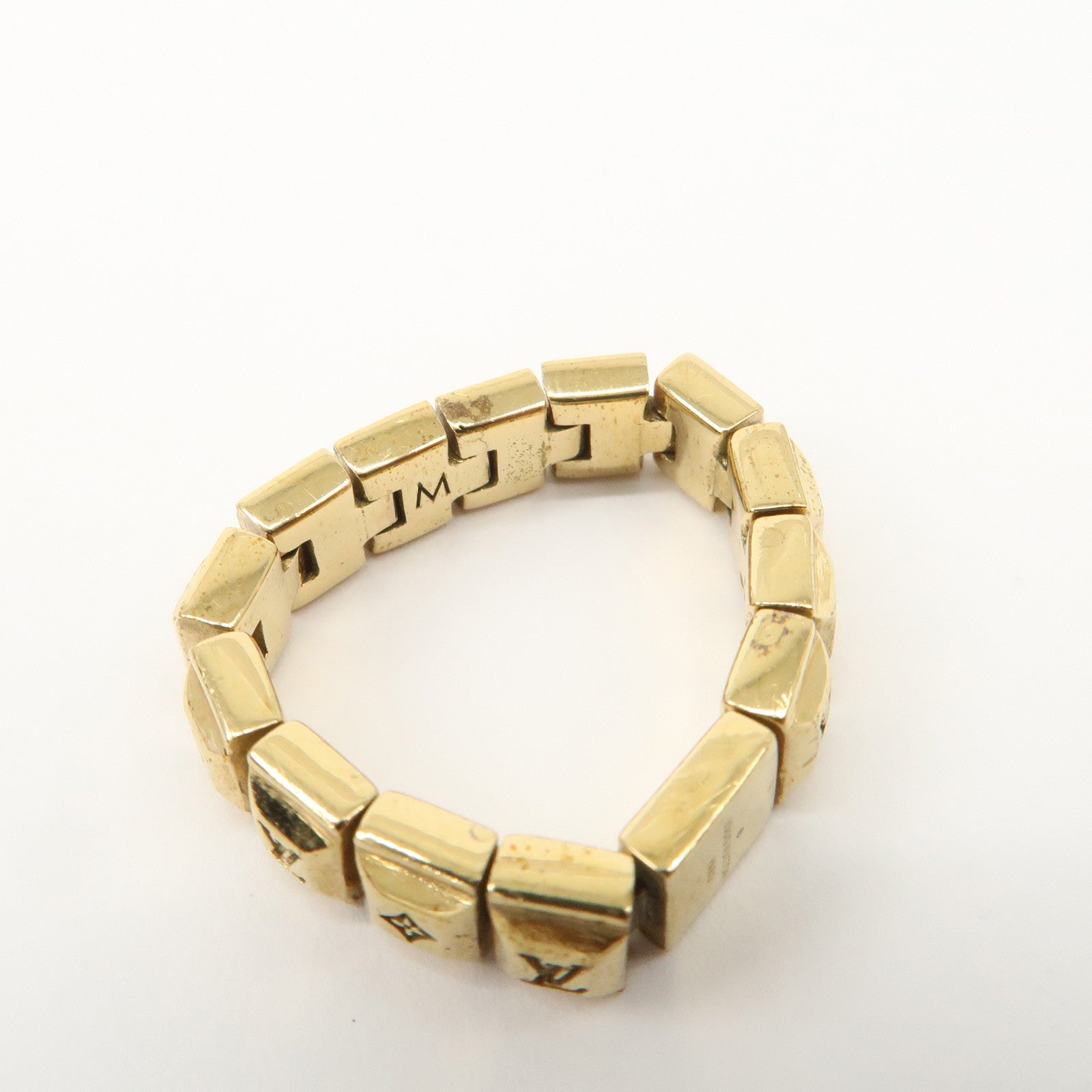 Louis Vuitton Metal Bague Nanogram Tennis Ring M Gold M64652 Used