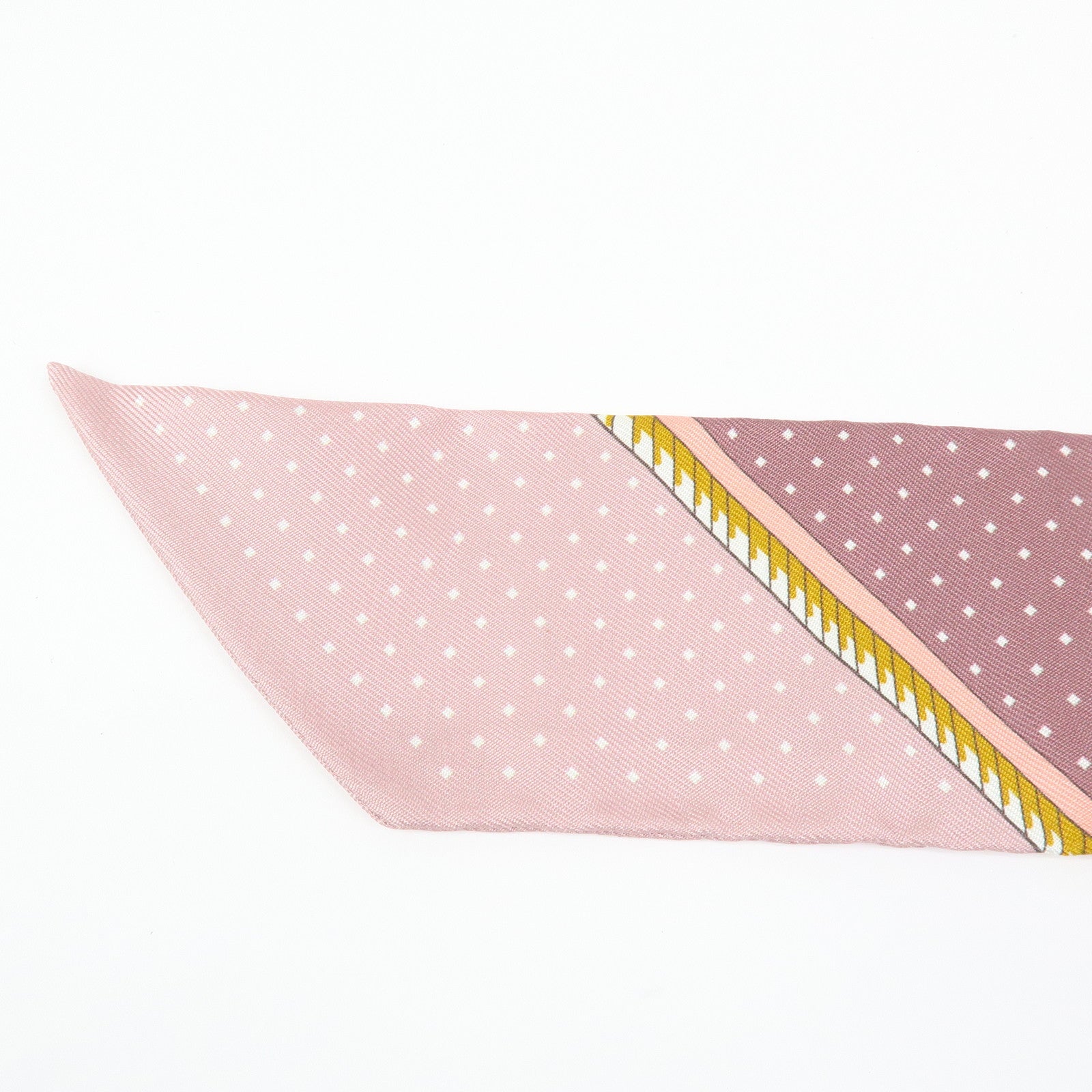 HERMES Silk 100% Twilly Les Voitures a Transformation Yellow Pink