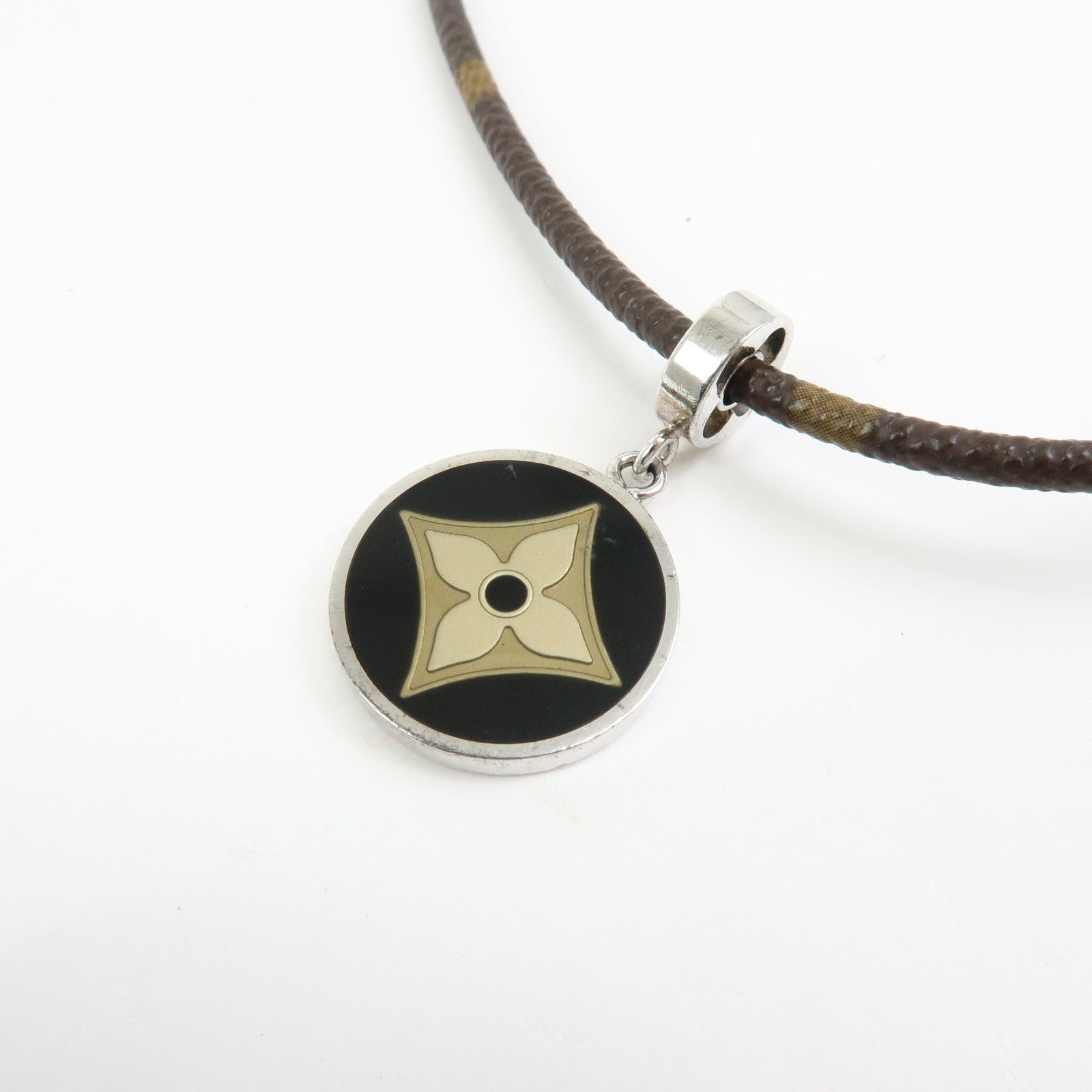 Louis Vuitton Monogram Canvas SV925 Pendentif Fleur Necklace M65436
