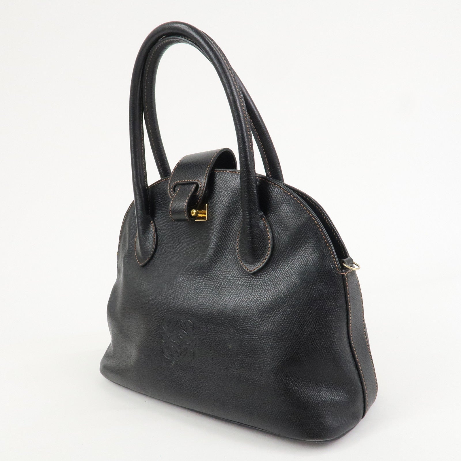 LOEWE Anagram Leather 2WAY Bag Shoulder bag Hand Bag Black