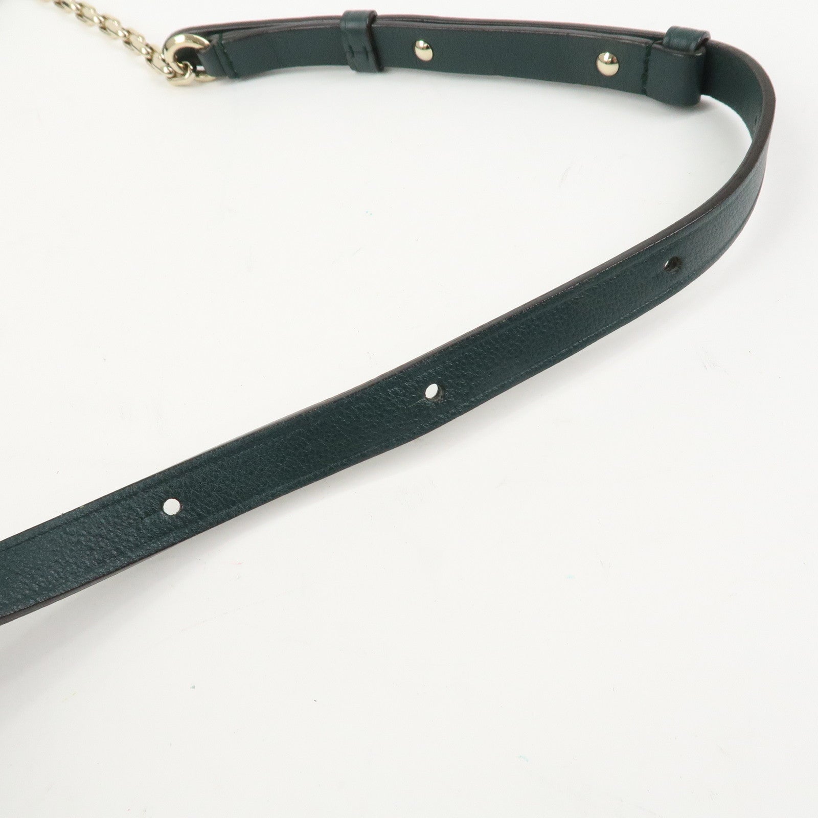 JIMMY CHOO VARENNE Suede Leather Chain Shoulder Bag Dark Green