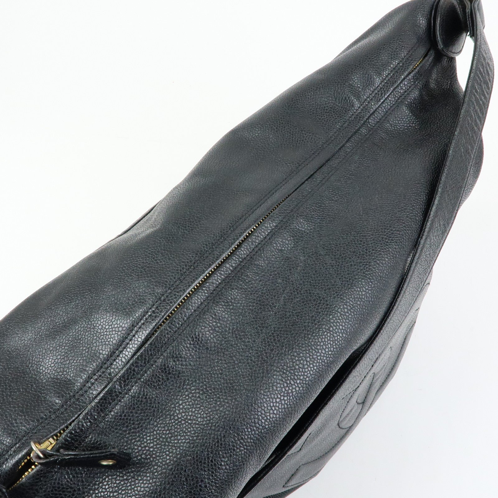 CHANEL Large COCO Mark Cavairskin Shoulder Bag Black