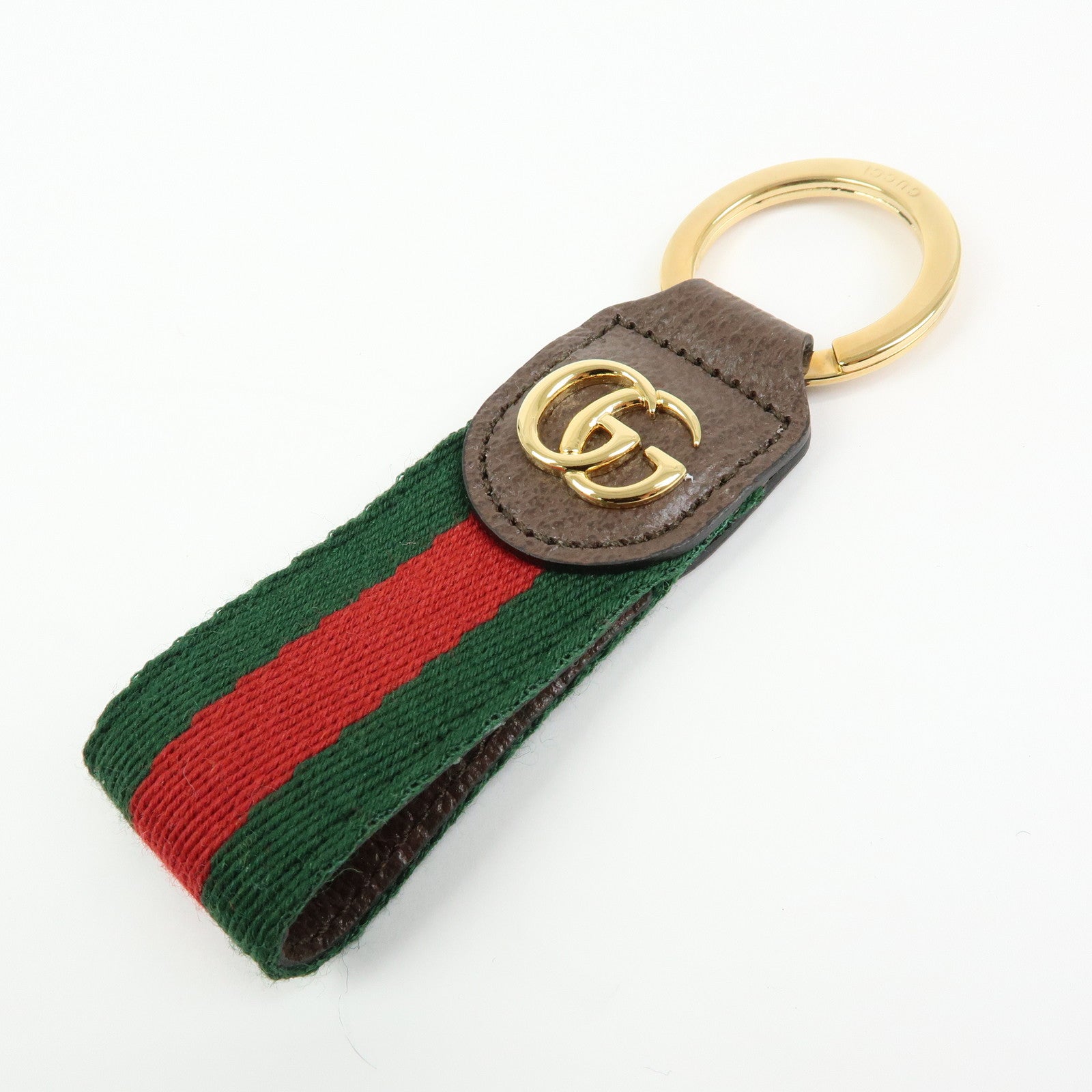 GUCCI GUCCI Ophidia Sherry Leather Bag Charm Key Holder 523161