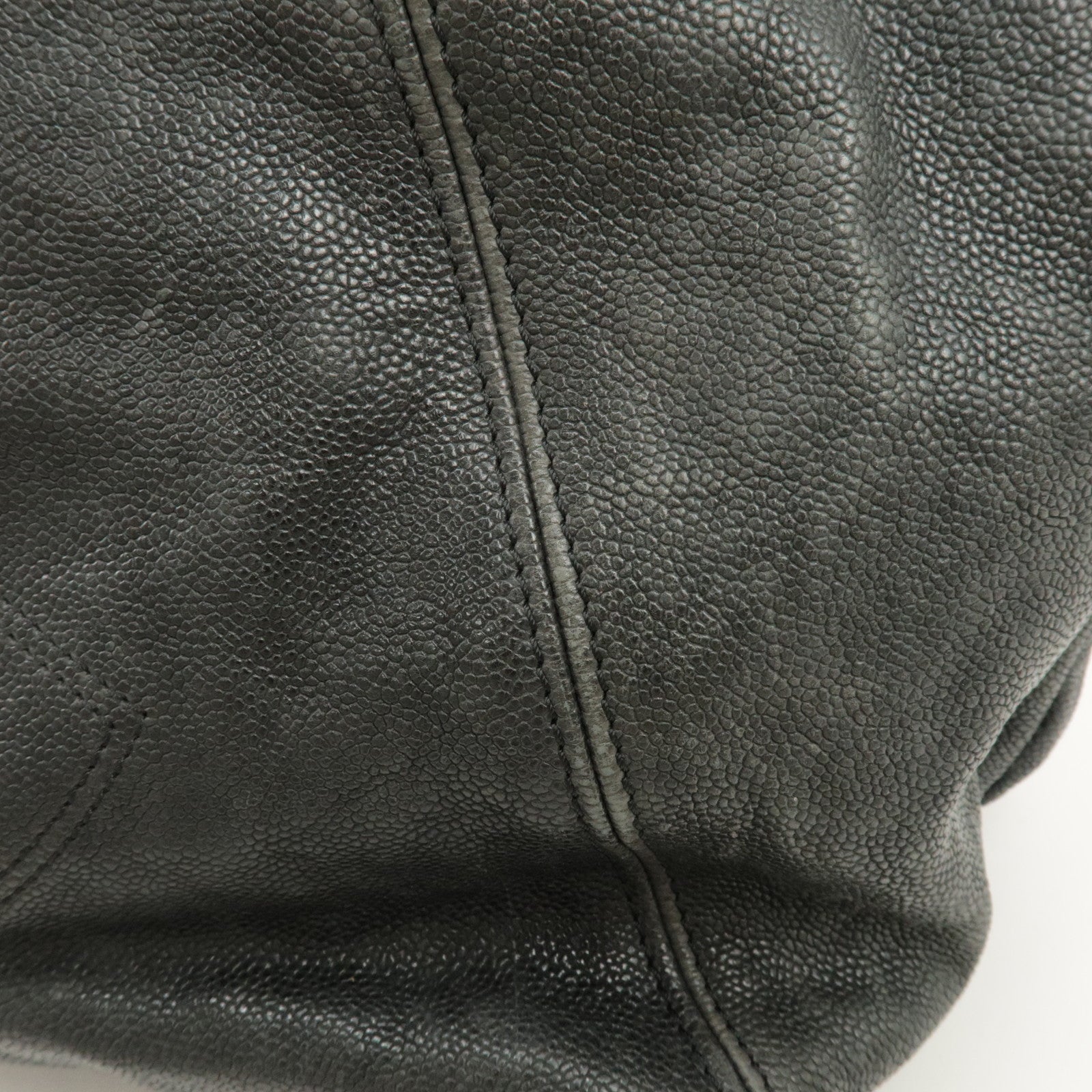 CHANEL COCO Cabus GM Caviarskin Chain Shoulder Bag Black A33450 Used