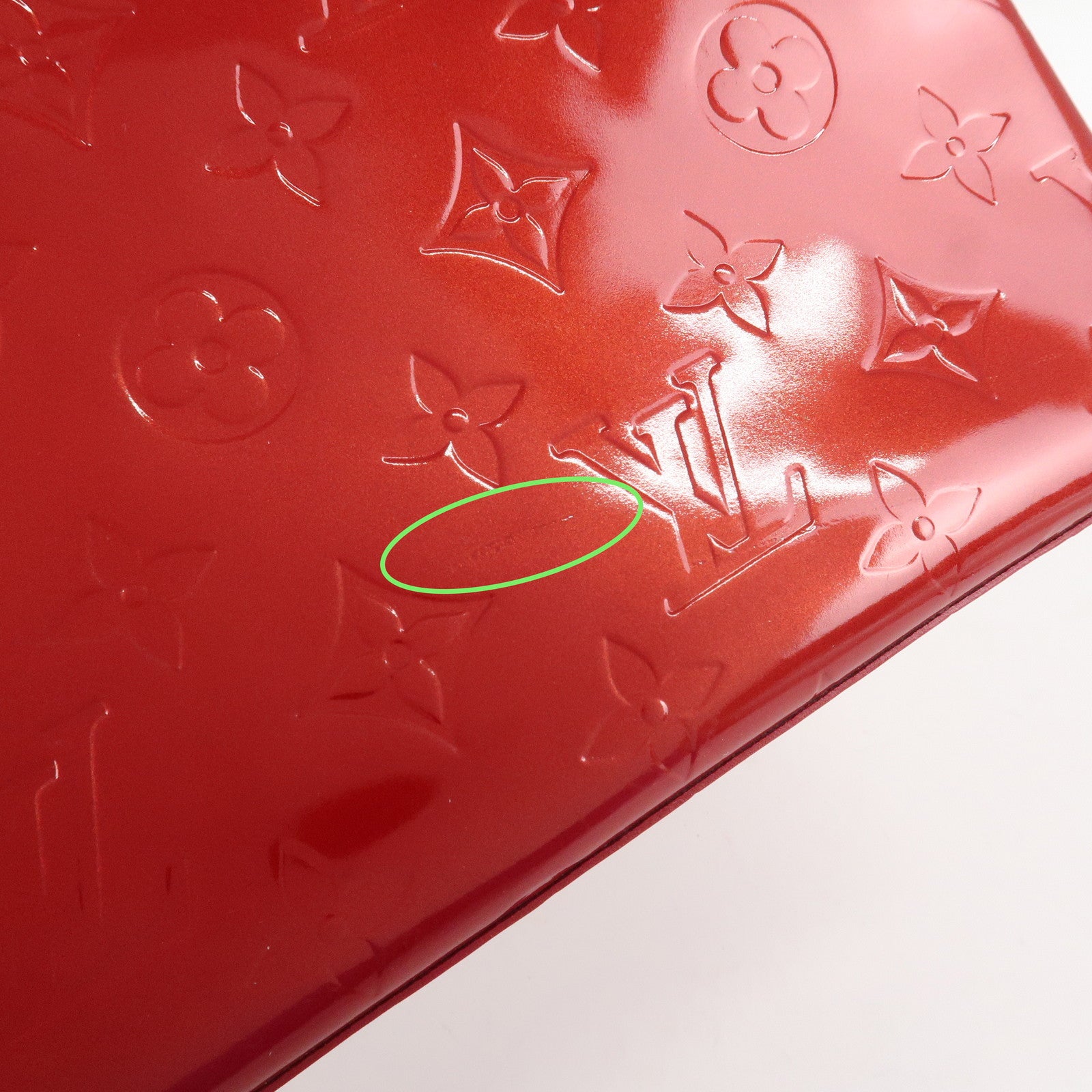 Louis Vuitton Monogram Vernis Lead PM Hand Bag Red M91990