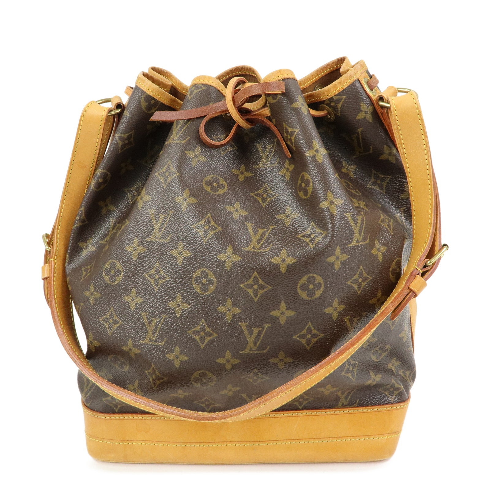 Louis Vuitton Monogram Canvas Leather Noe Shoulder Bag Brown M42224