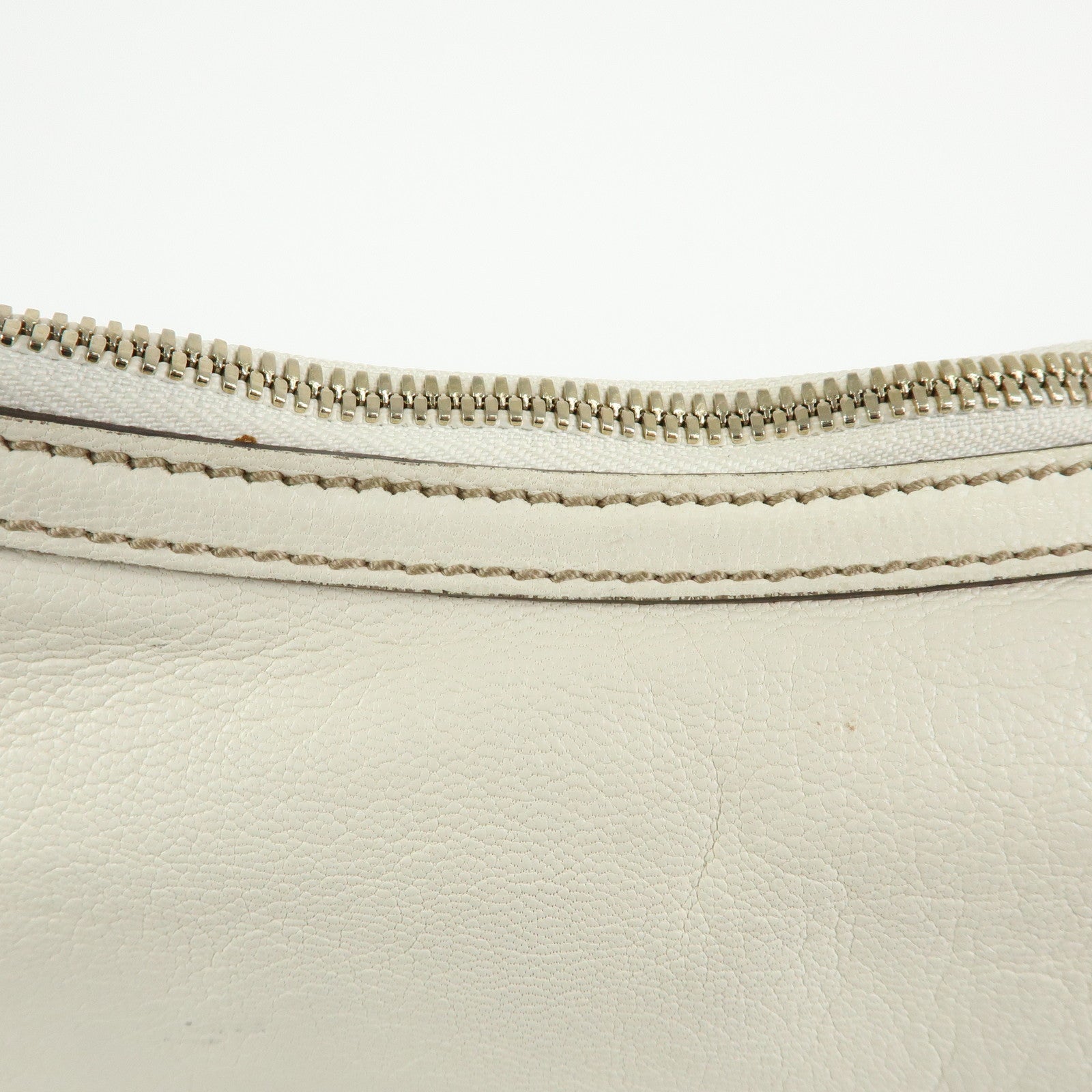 GUCCI Sherry Princy Leather Shoulder Bag Hand Bag White 162882