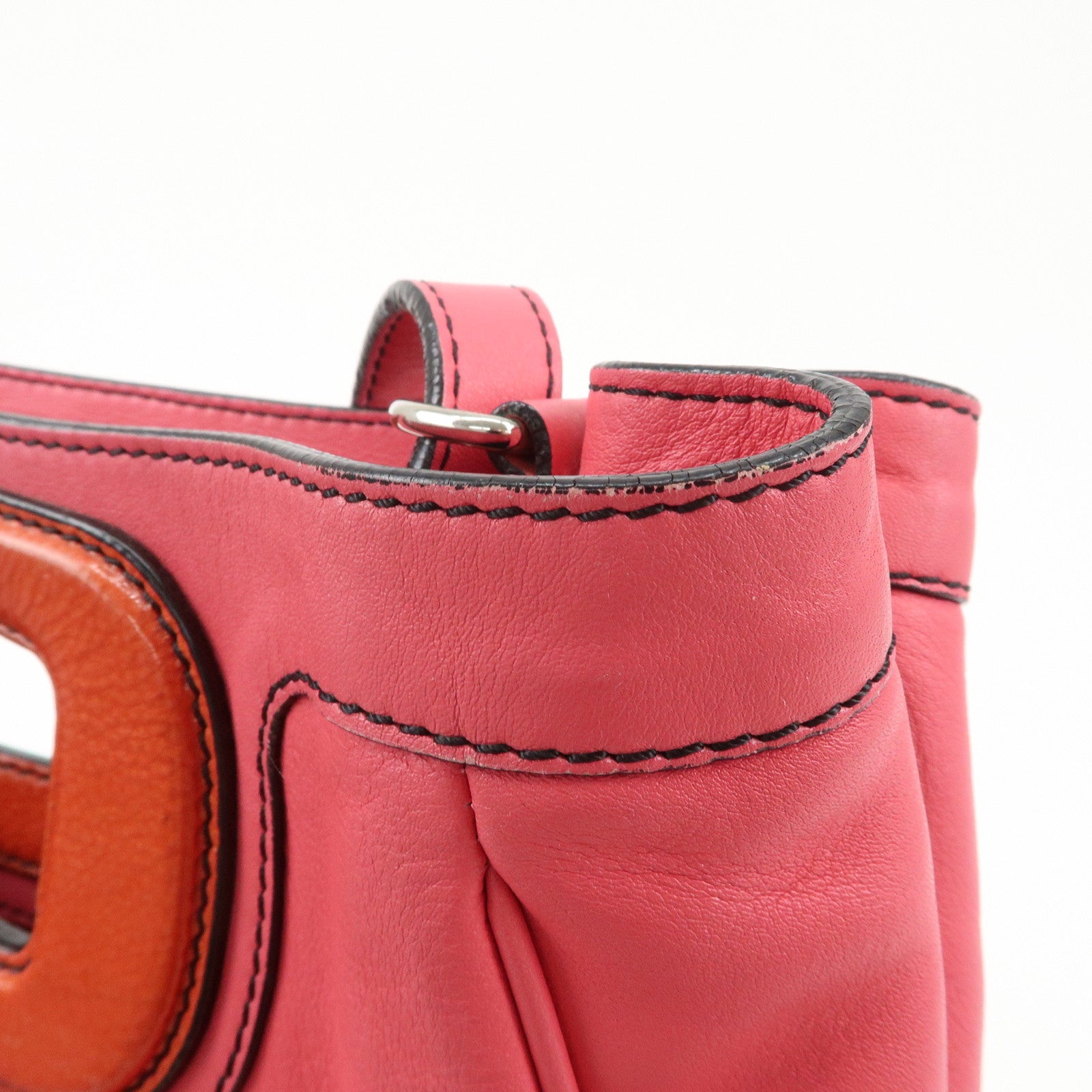 LOEWE Anagram Leather Shoulder Bag Hand Bag Pink