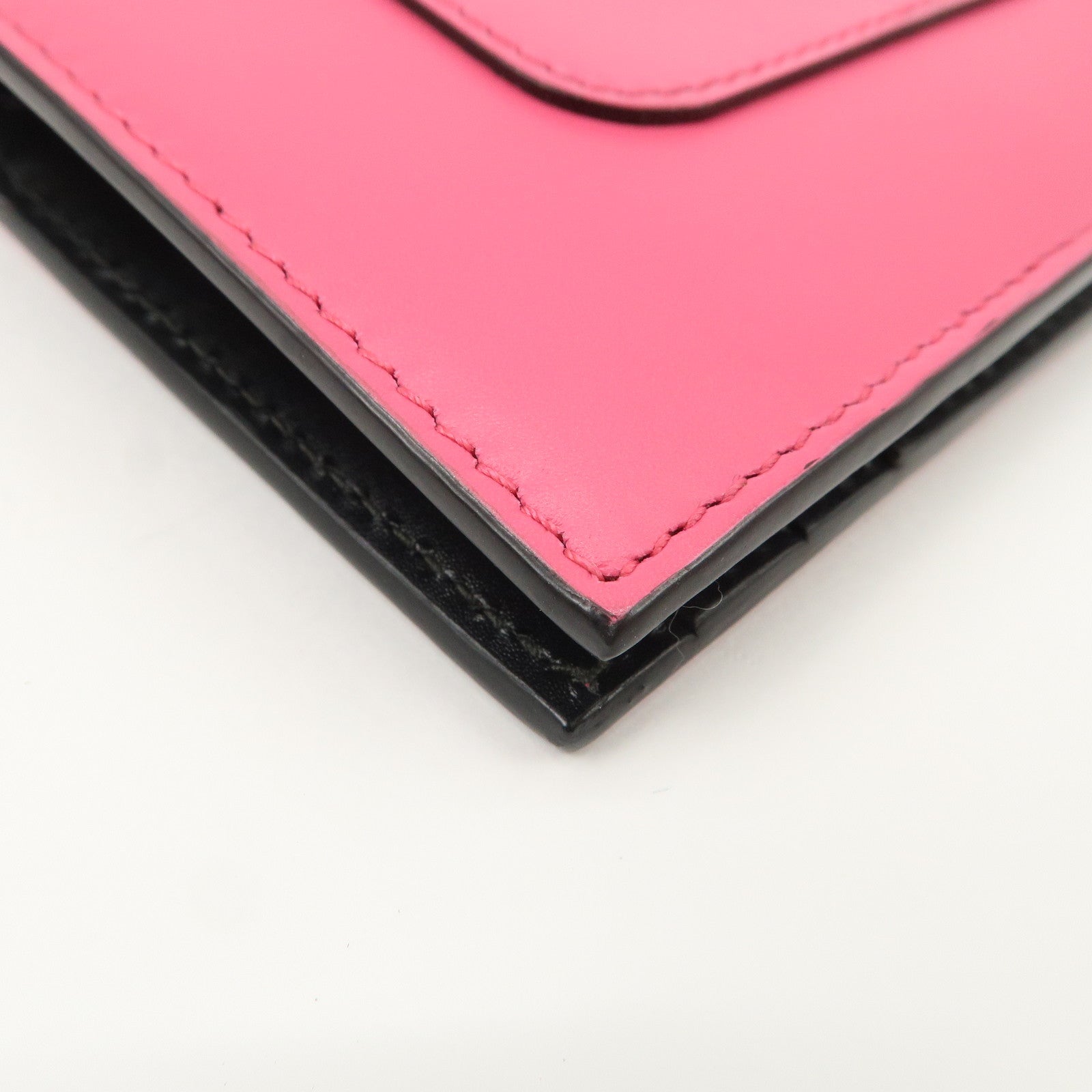 BVLGARI Serpenti Leather Card Case Card Holder Pink