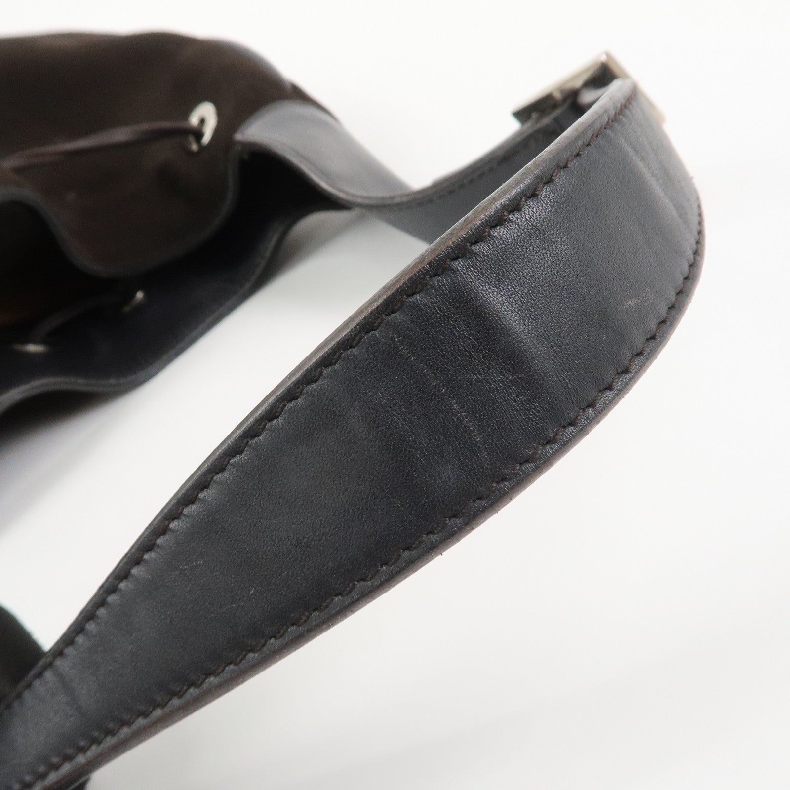 GUCCI Suede Leather Shoulder Bag Dark Brown 001・4030