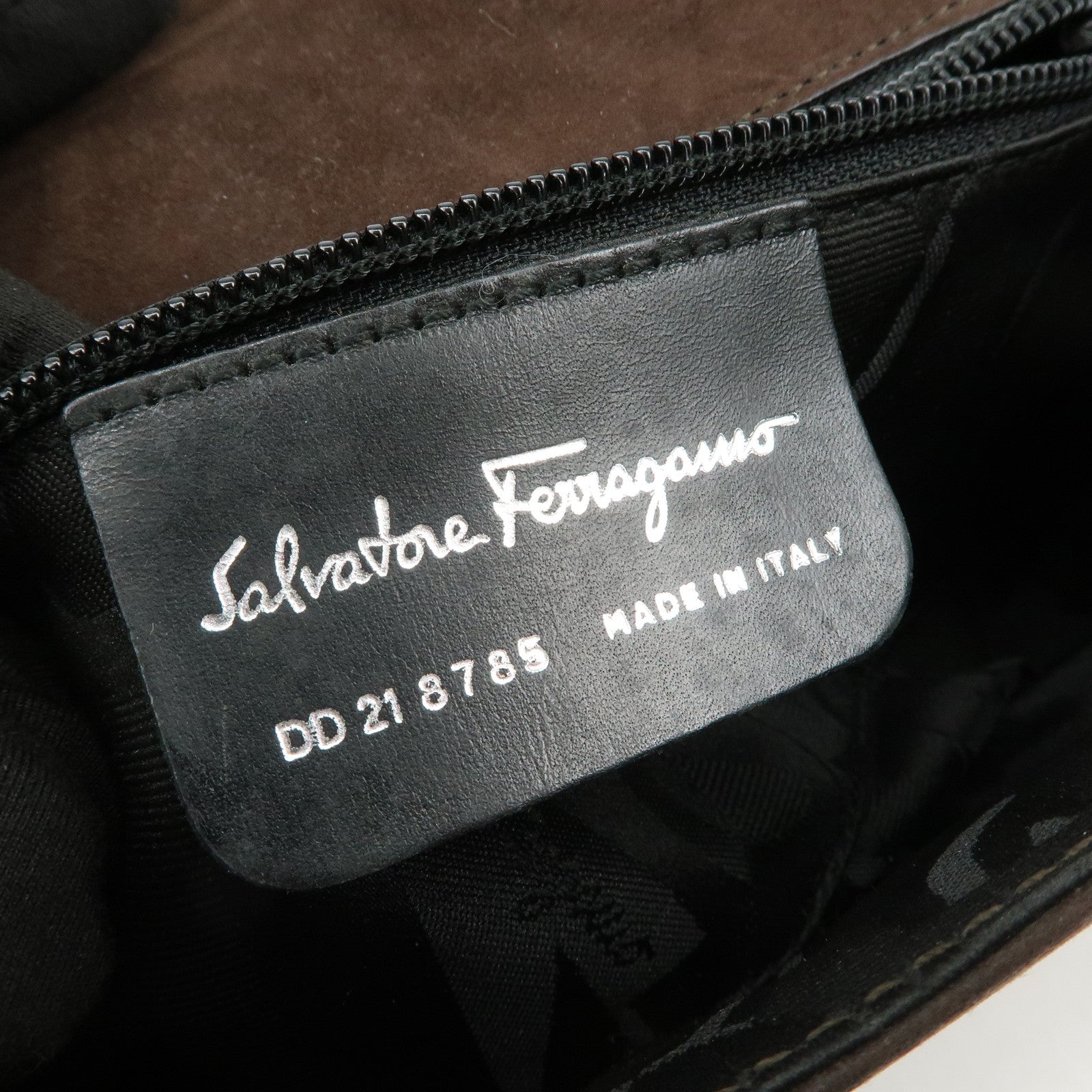 Ferragamo Leather Shoulder Bag Hand Bag Brown