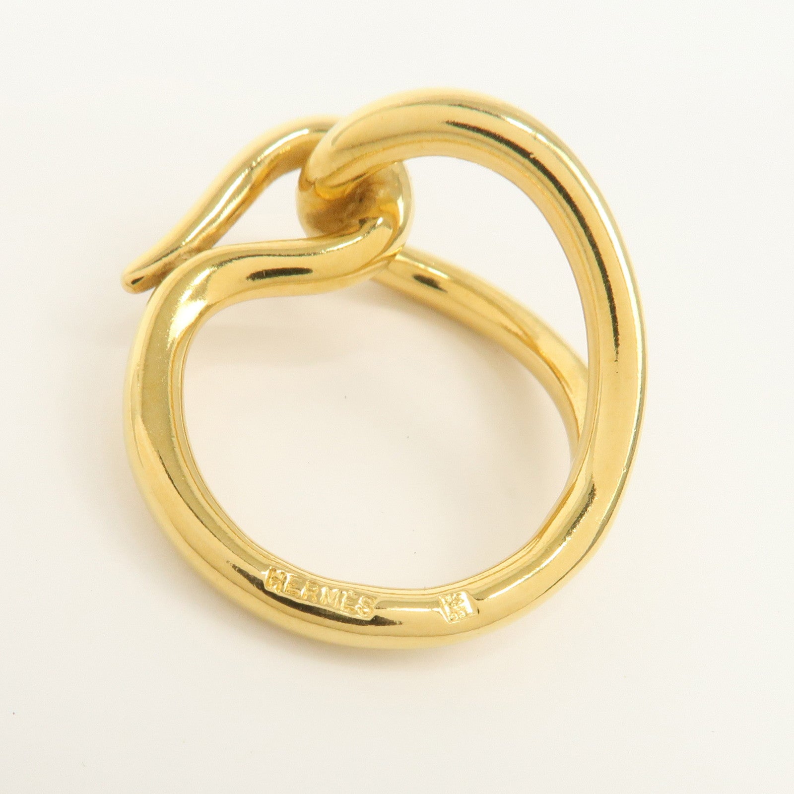 HERMES Metal Jumbo Scarf 90 Ring Gold 601012S