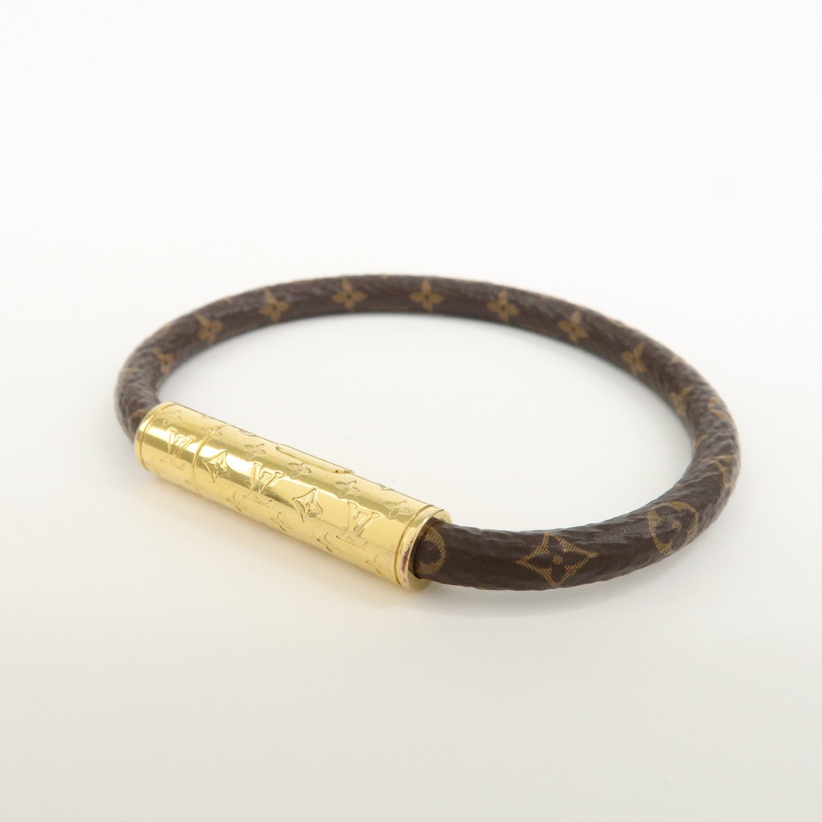 Louis Vuitton Monogram LV Confidential Bracelet Brown Gold M6334