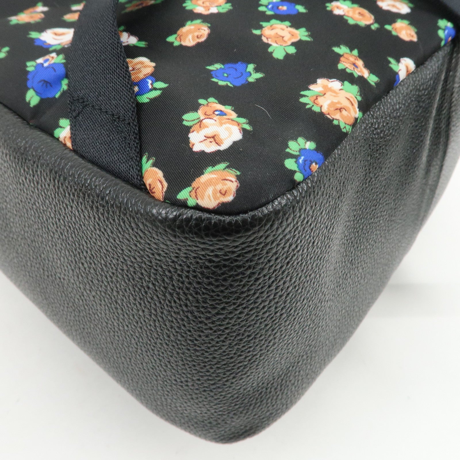 COACH Charlie Nylon Leather Floral Backpack Rucksack Black