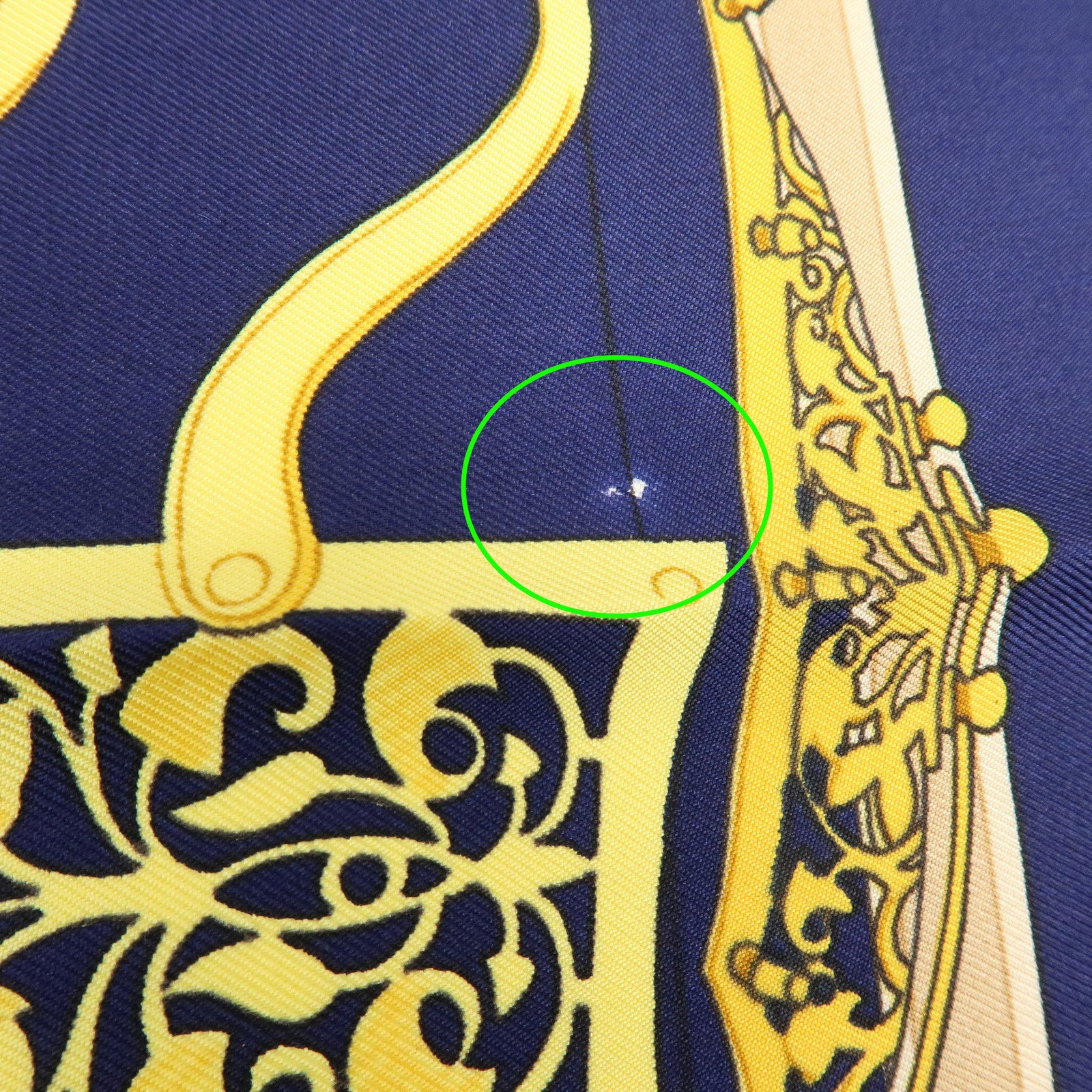 HERMES Carre 90 Silk 100% LES MUSEROLLES Scarf Navy