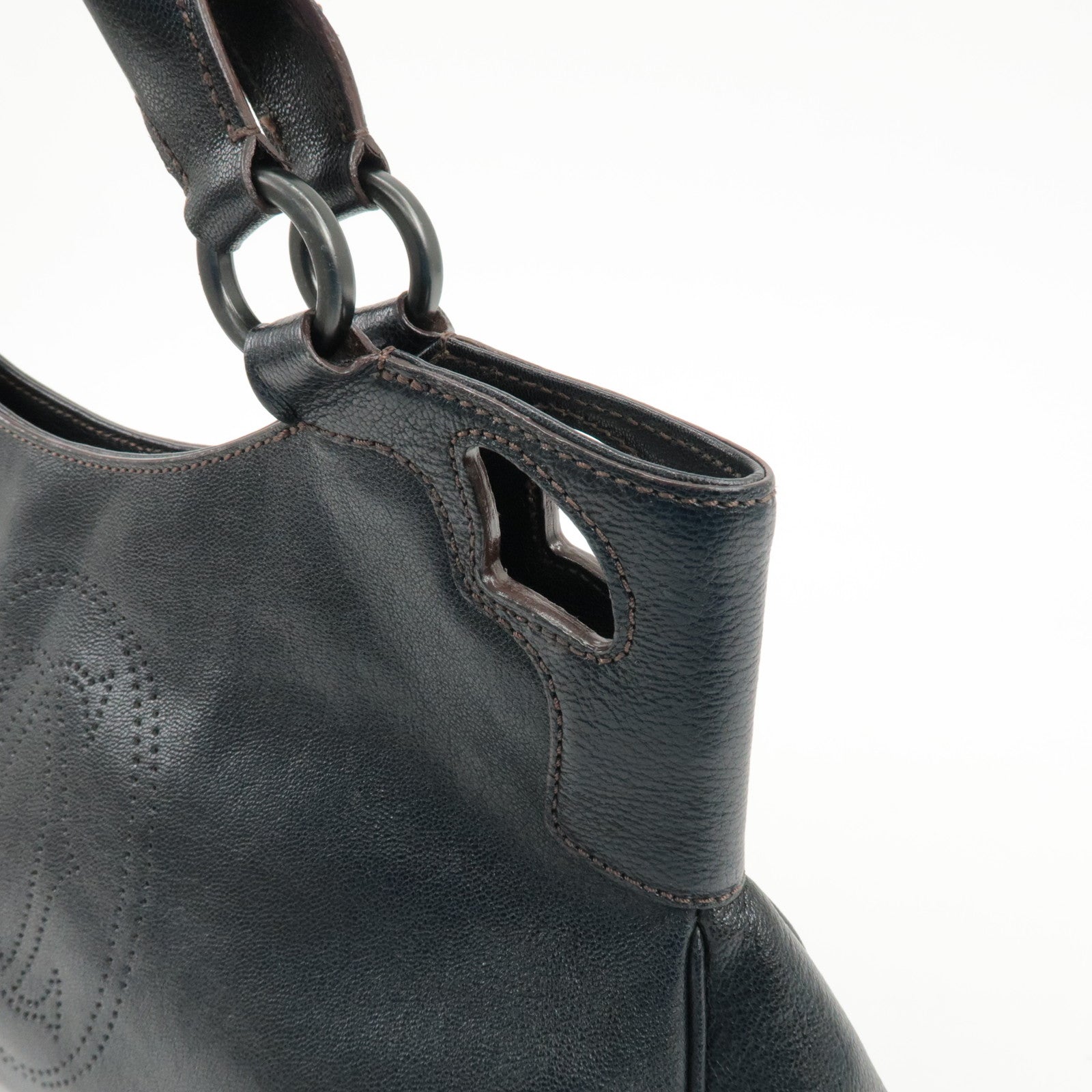 Cartier Must Line Leather Marcello Hand Bag Black Used