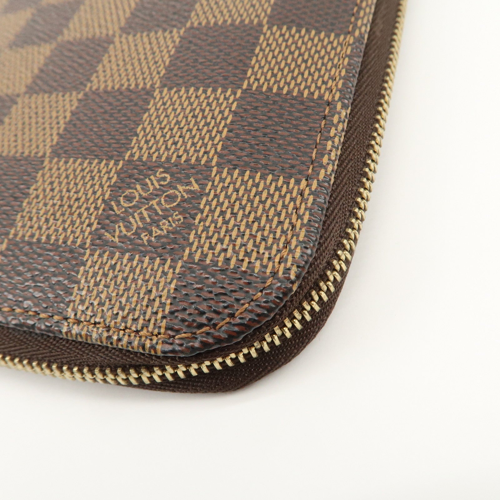 Louis Vuitton Damier Canvas Olaf Organizer Wallet Brown N61723 Used