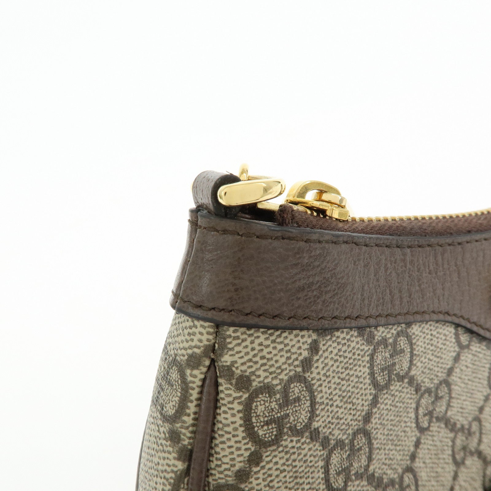 GUCCI Ophidia GG Supreme Leather Chain Pouch Hand Bag Brown 764960
