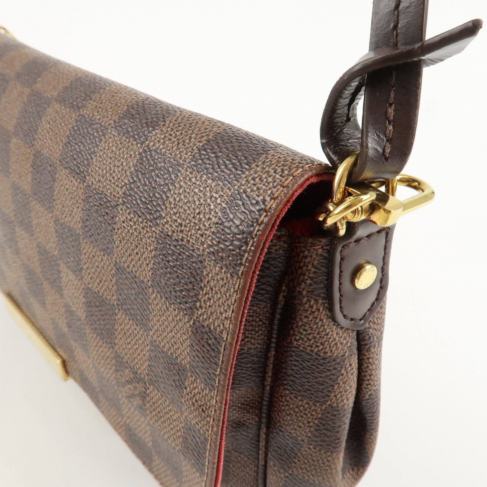 Louis Vuitton Damier Favorite MM Canvas Leather Shoulder Bag FL4126 Used