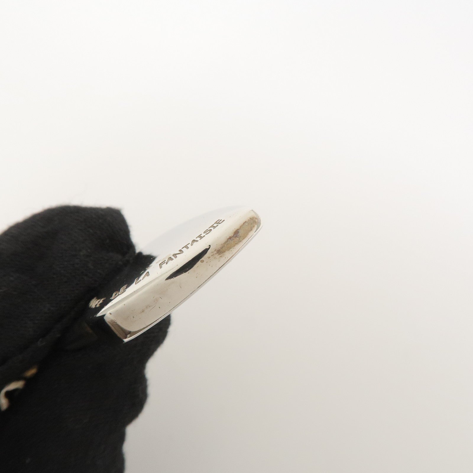 HERMES Vivaldi Heart Cadena Metal Leather Necklace Silver