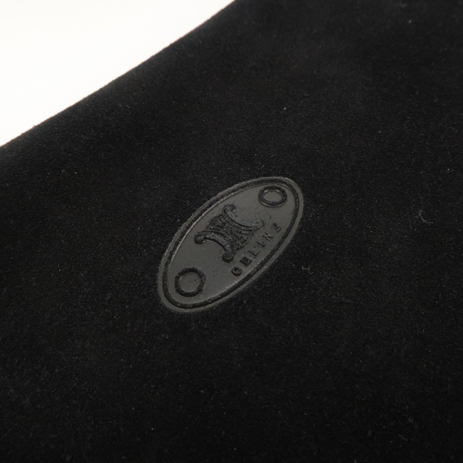 CELINE Paulbot Suede Shoulder Bag Hand Bag Black Used