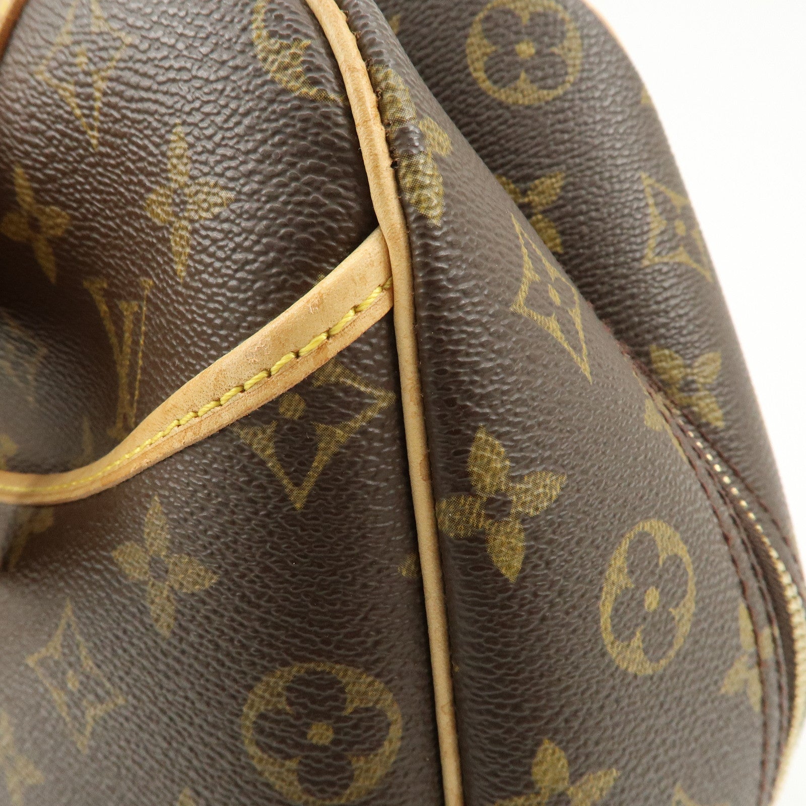 Louis Vuitton Monogram Deauville Hand Bag Brown M47270 Used