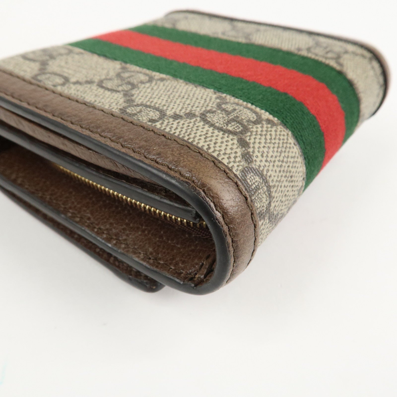 GUCCI Ophidia Sherry GG Supreme Leather Bifold Wallet 598662 Used