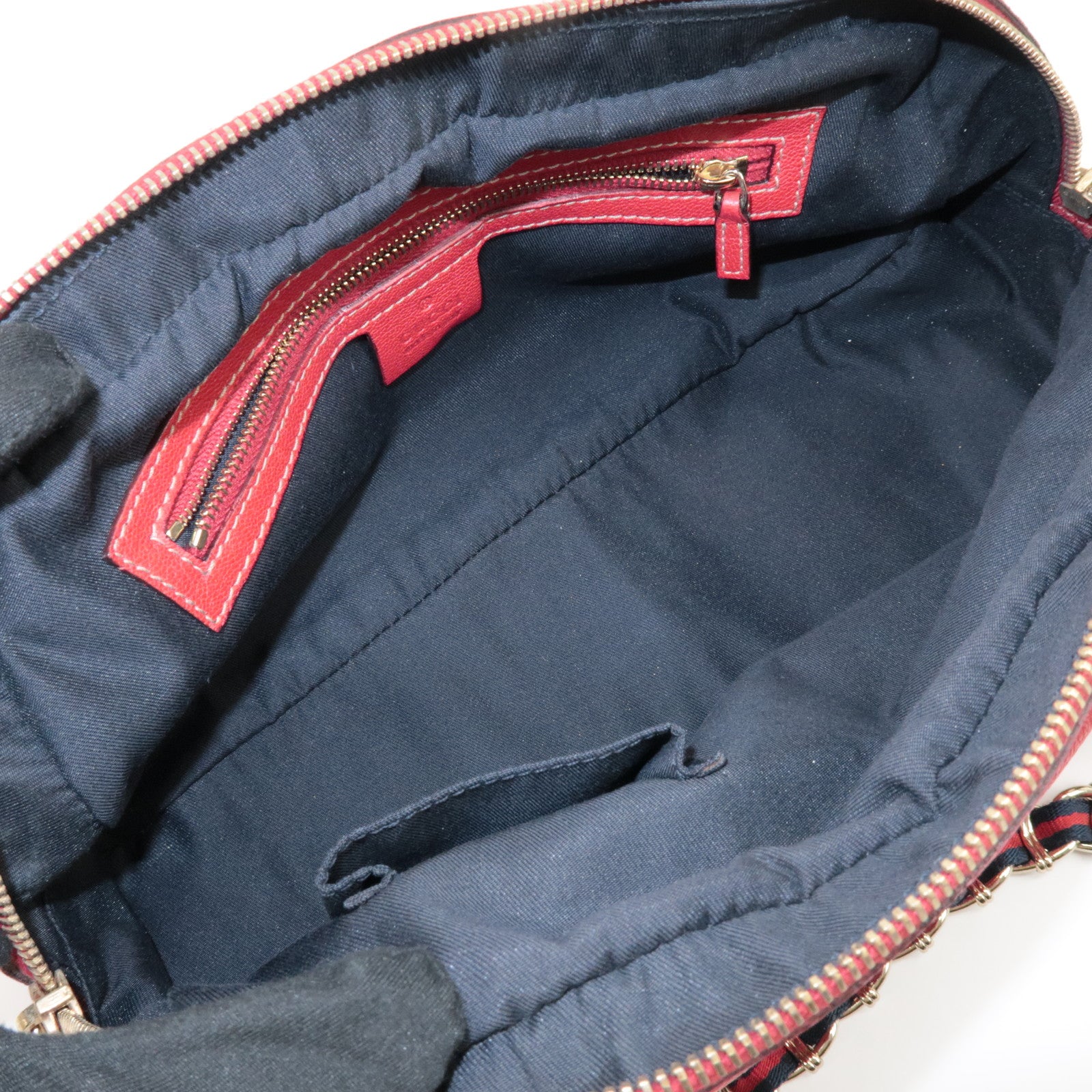 GUCCI Sherry Leather Chain Shoulder Bag Red 152462 Used